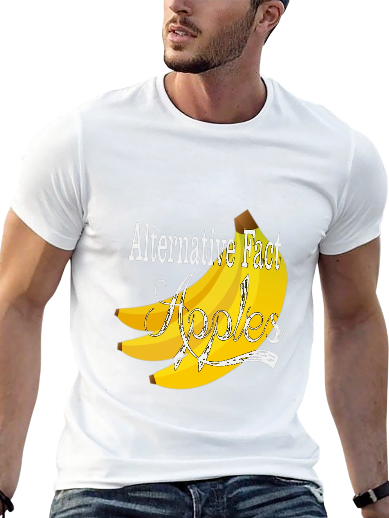 Camiseta Negra Divertida: Hecho Alternativo - Plátanos