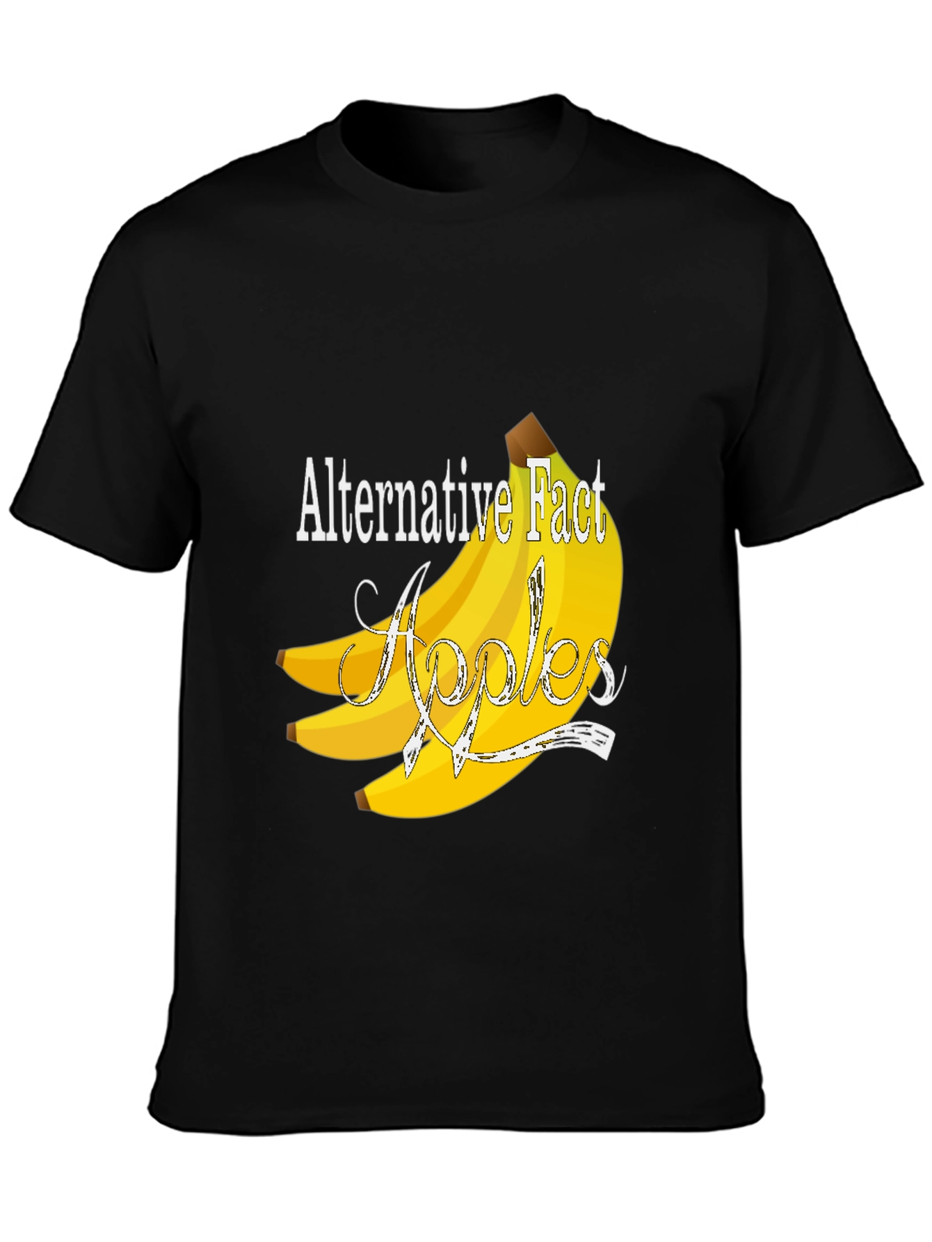 Camiseta Negra Divertida: Hecho Alternativo - Plátanos