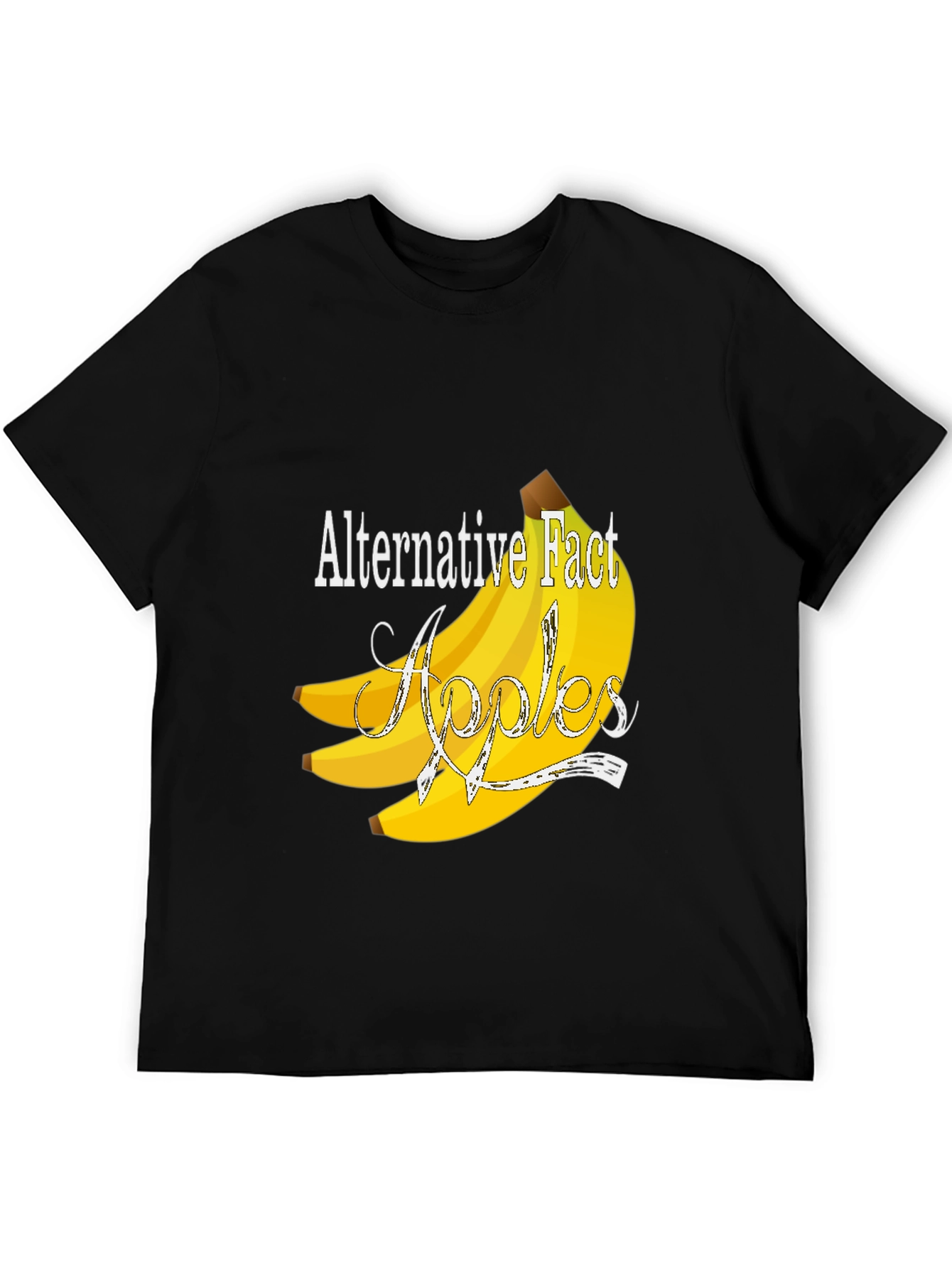 Camiseta Negra Divertida: Hecho Alternativo - Plátanos