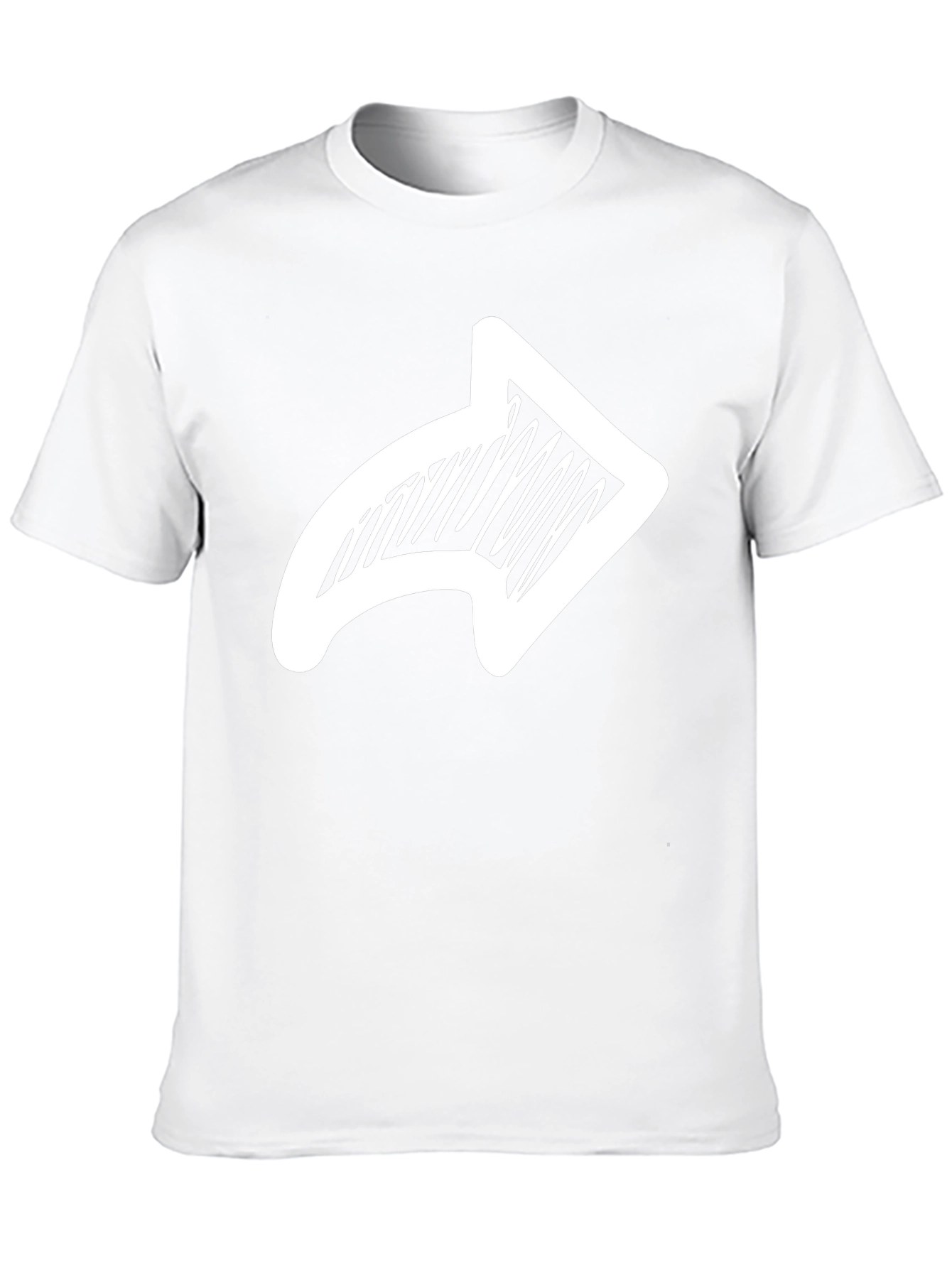 Camiseta Negra con Flecha Blanca Dibujada a Mano