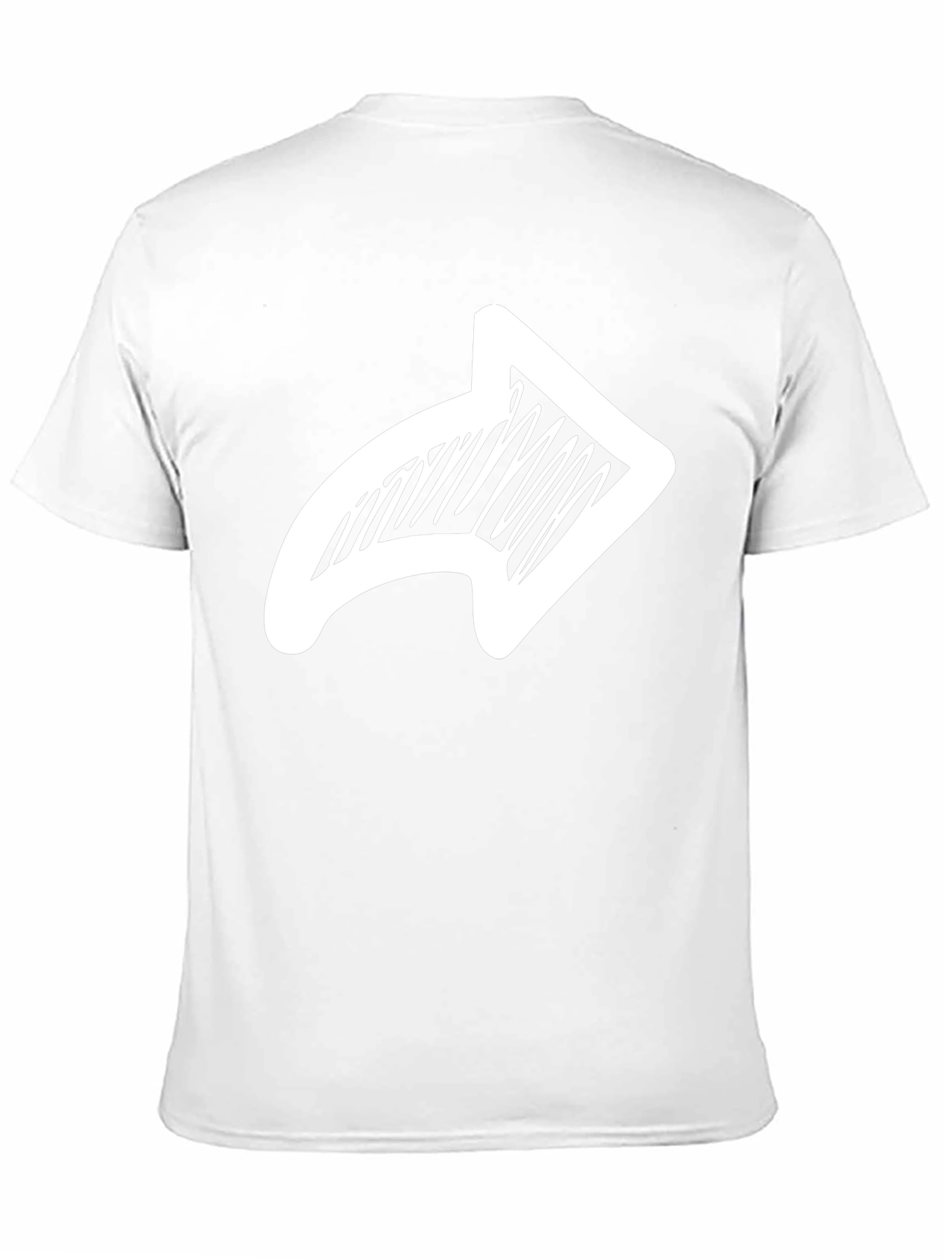 Camiseta Negra con Flecha Blanca Dibujada a Mano