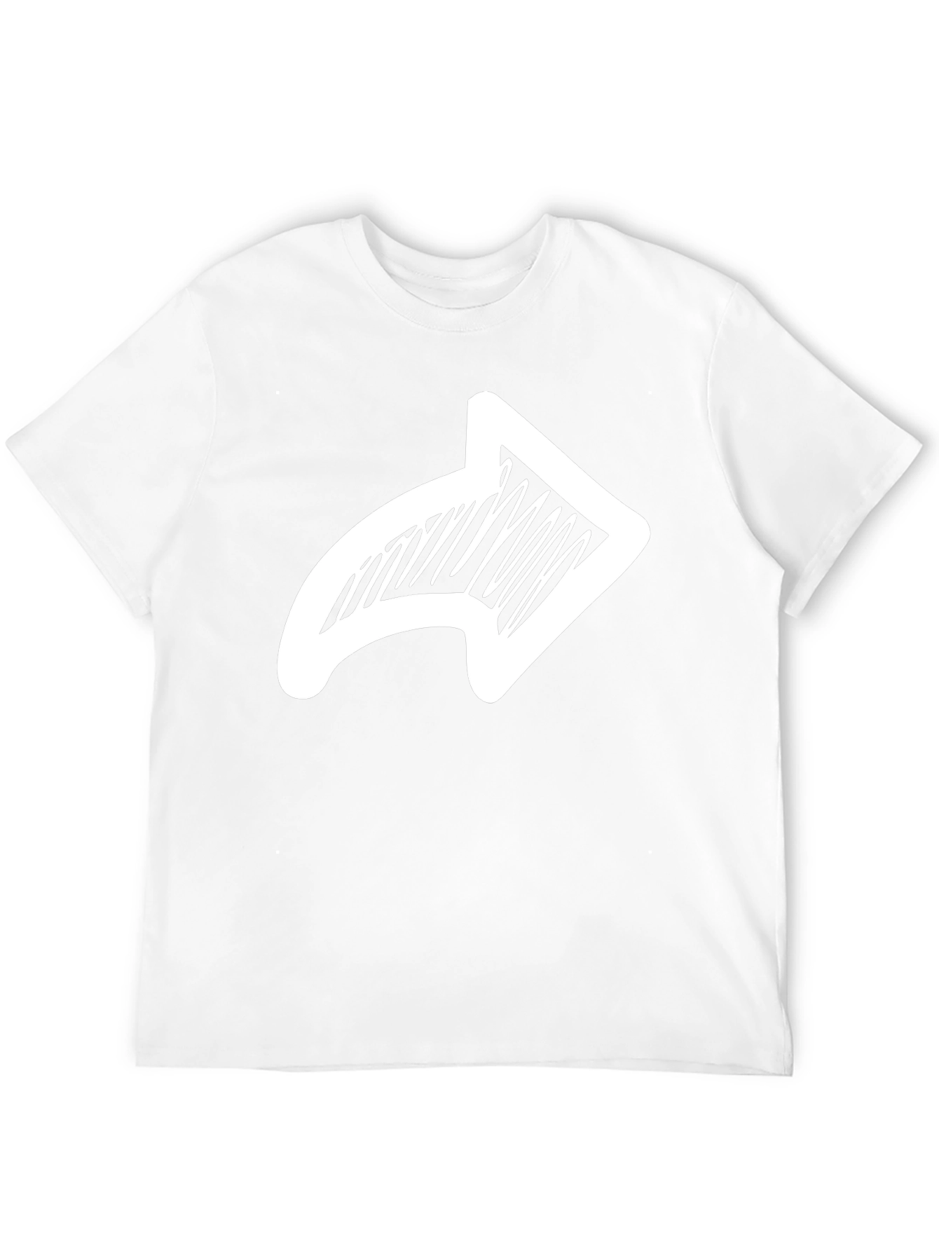 Camiseta Negra con Flecha Blanca Dibujada a Mano