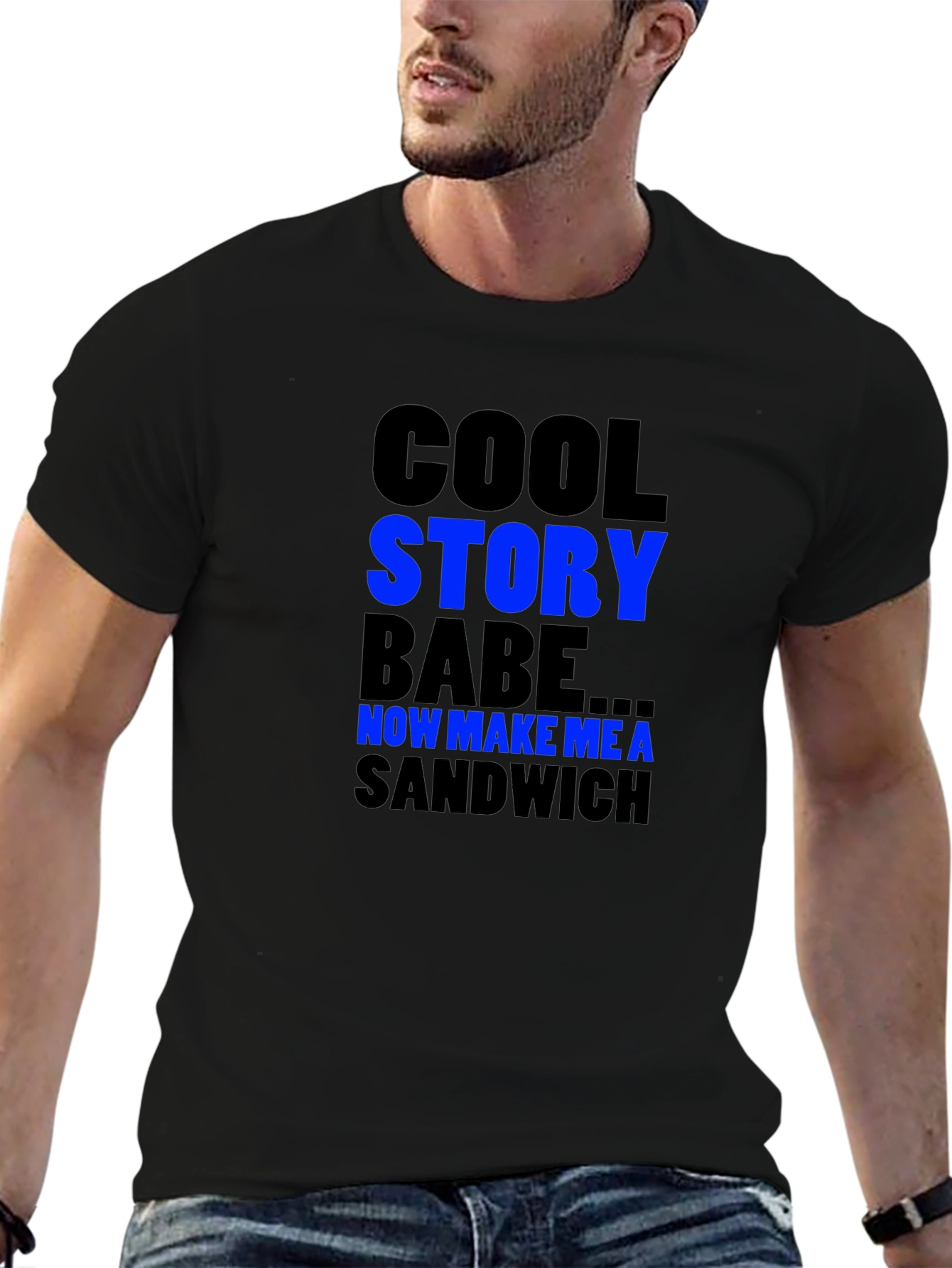 Camiseta Negra Humorística: Cool Story Babe
