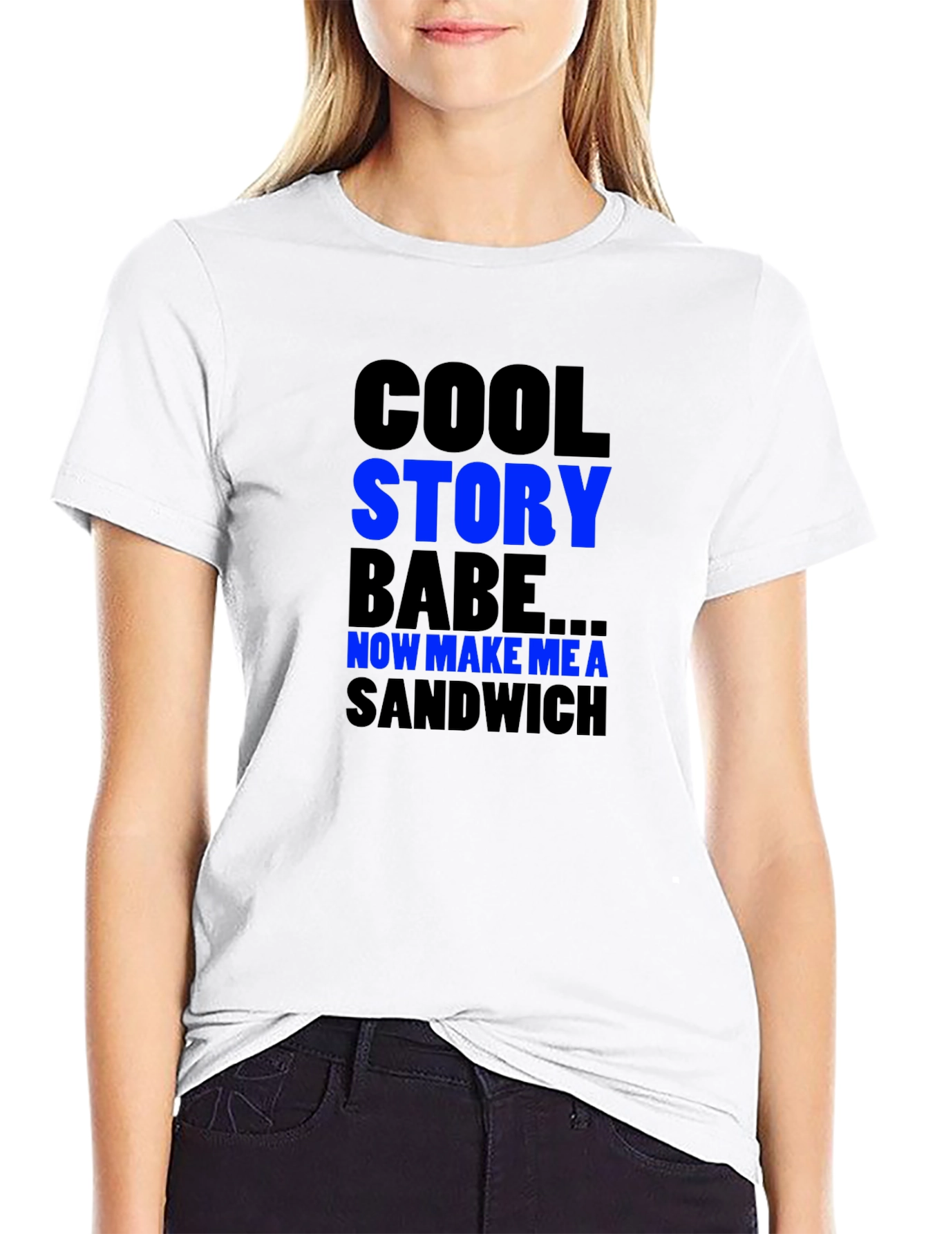 Camiseta Negra Humorística: Cool Story Babe
