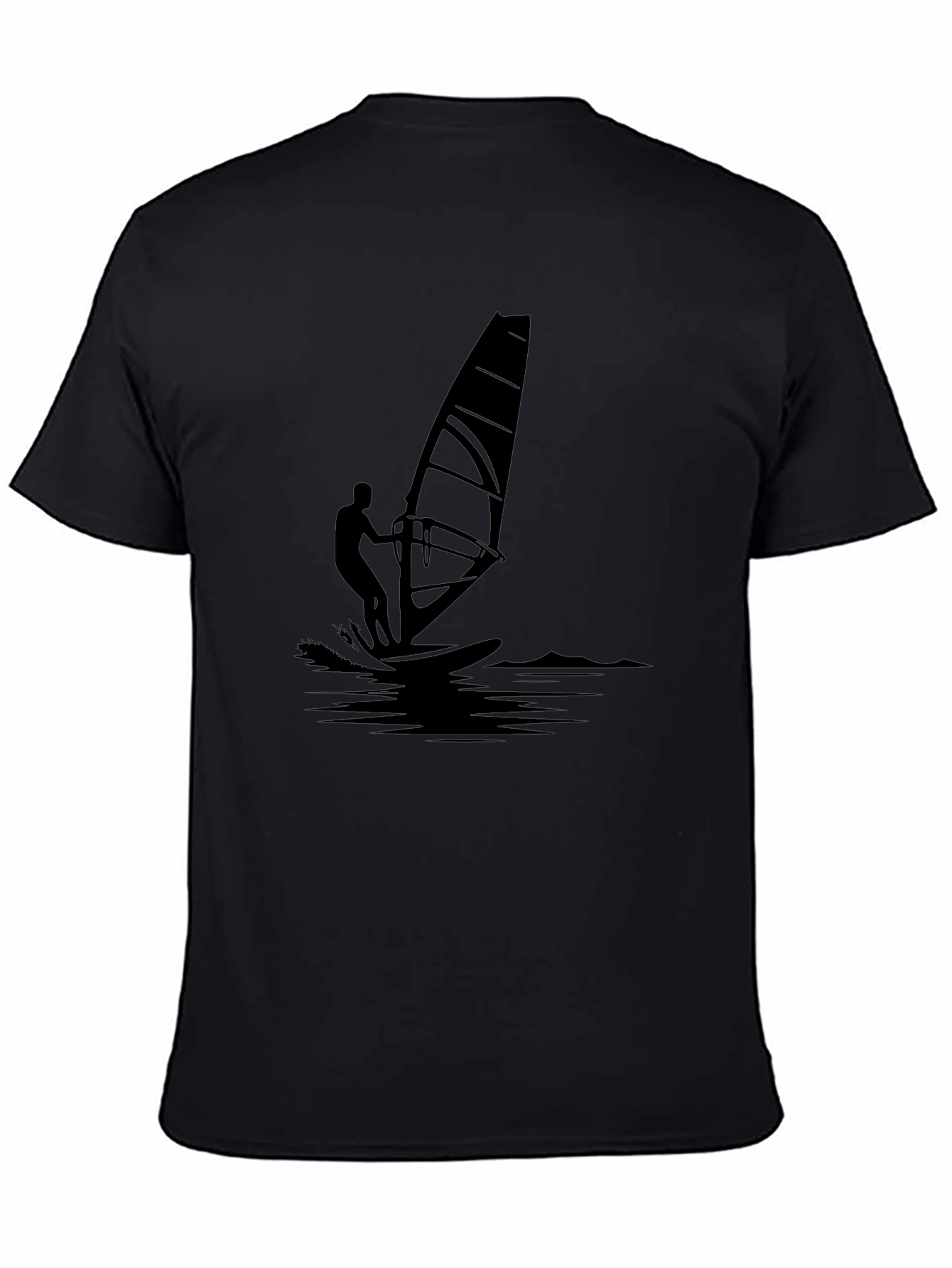 Camiseta Negra Estampada Windsurf