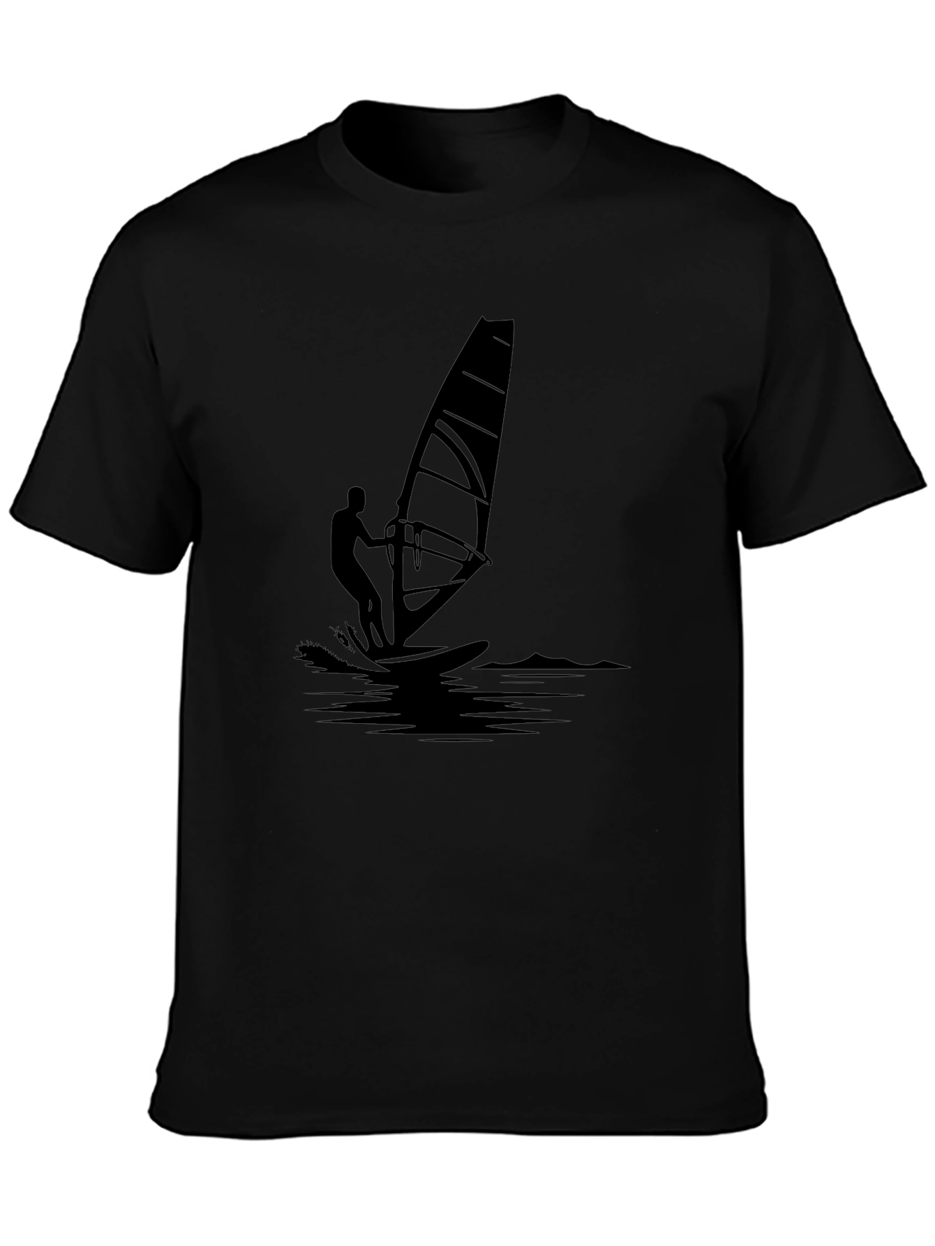 Camiseta Negra Estampada Windsurf