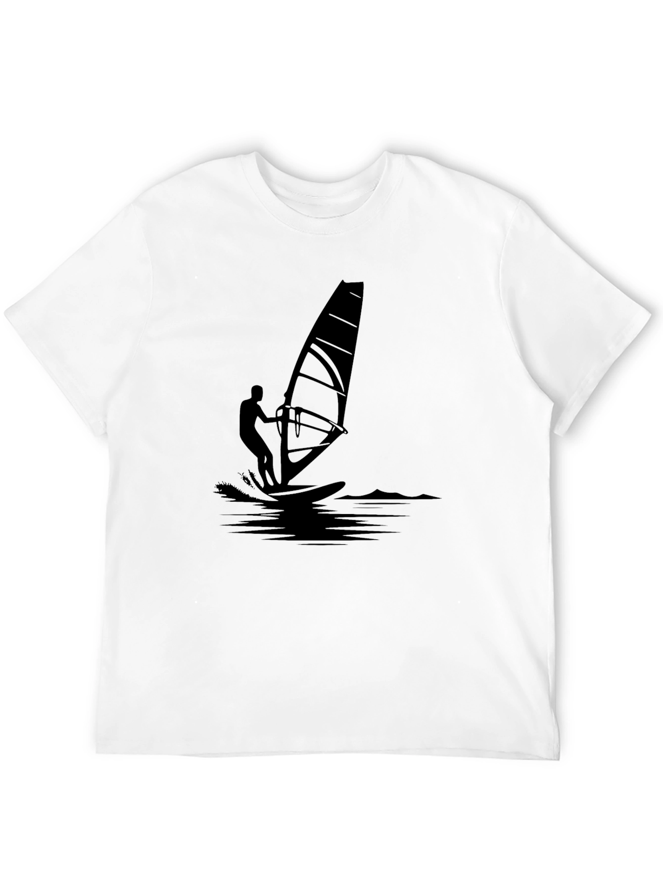 Camiseta Negra Estampada Windsurf
