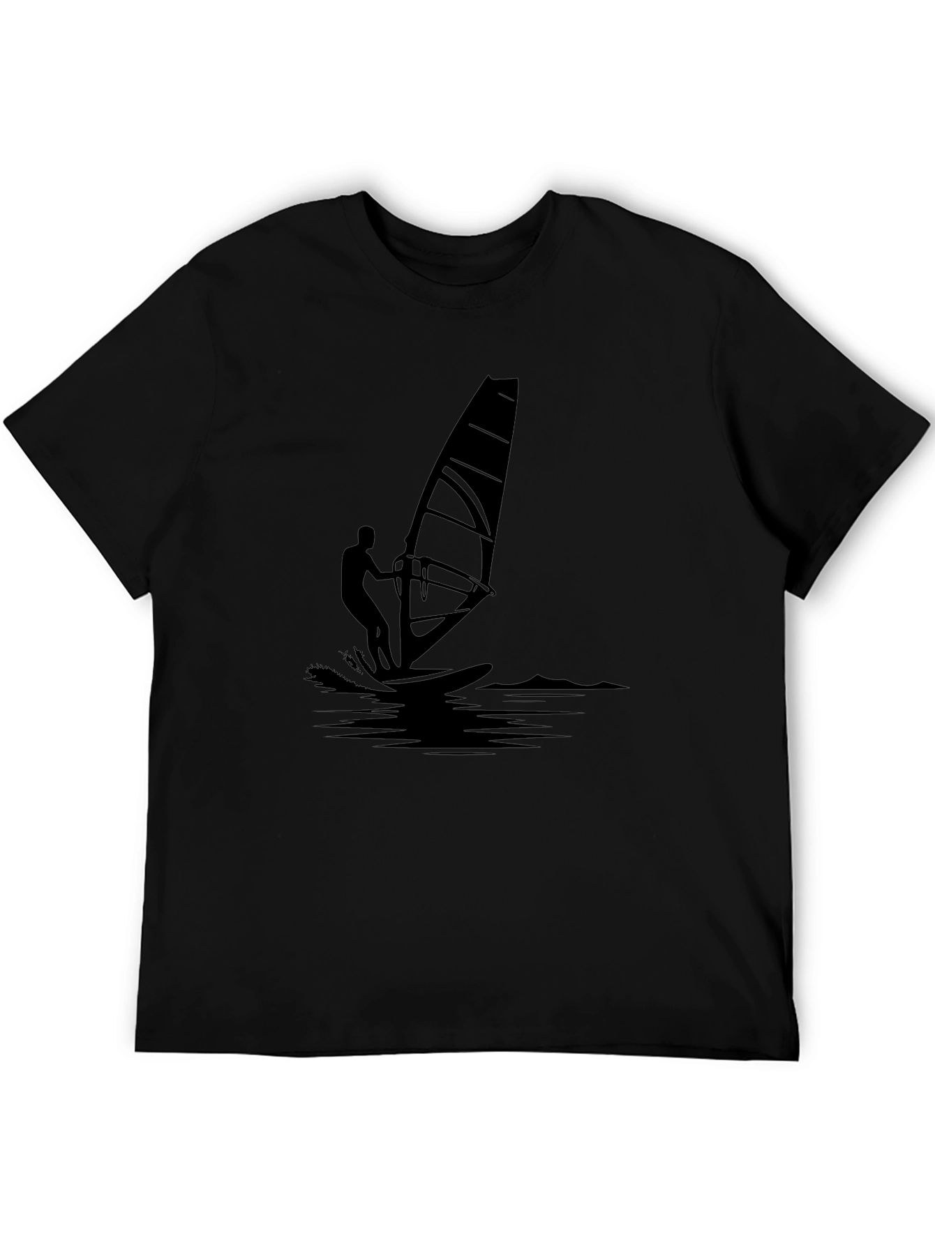 Camiseta Negra Estampada Windsurf