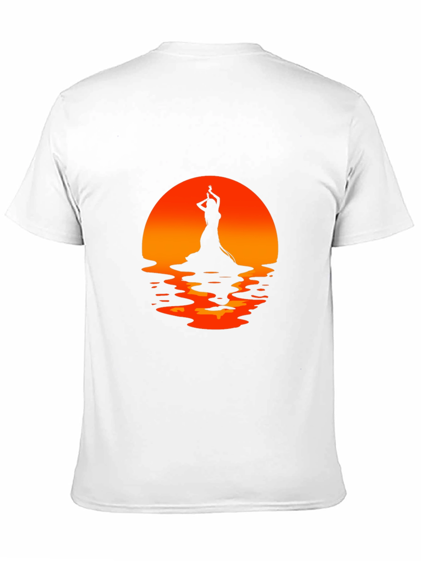 Camiseta Negra con Silueta de Bailarina al Atardecer