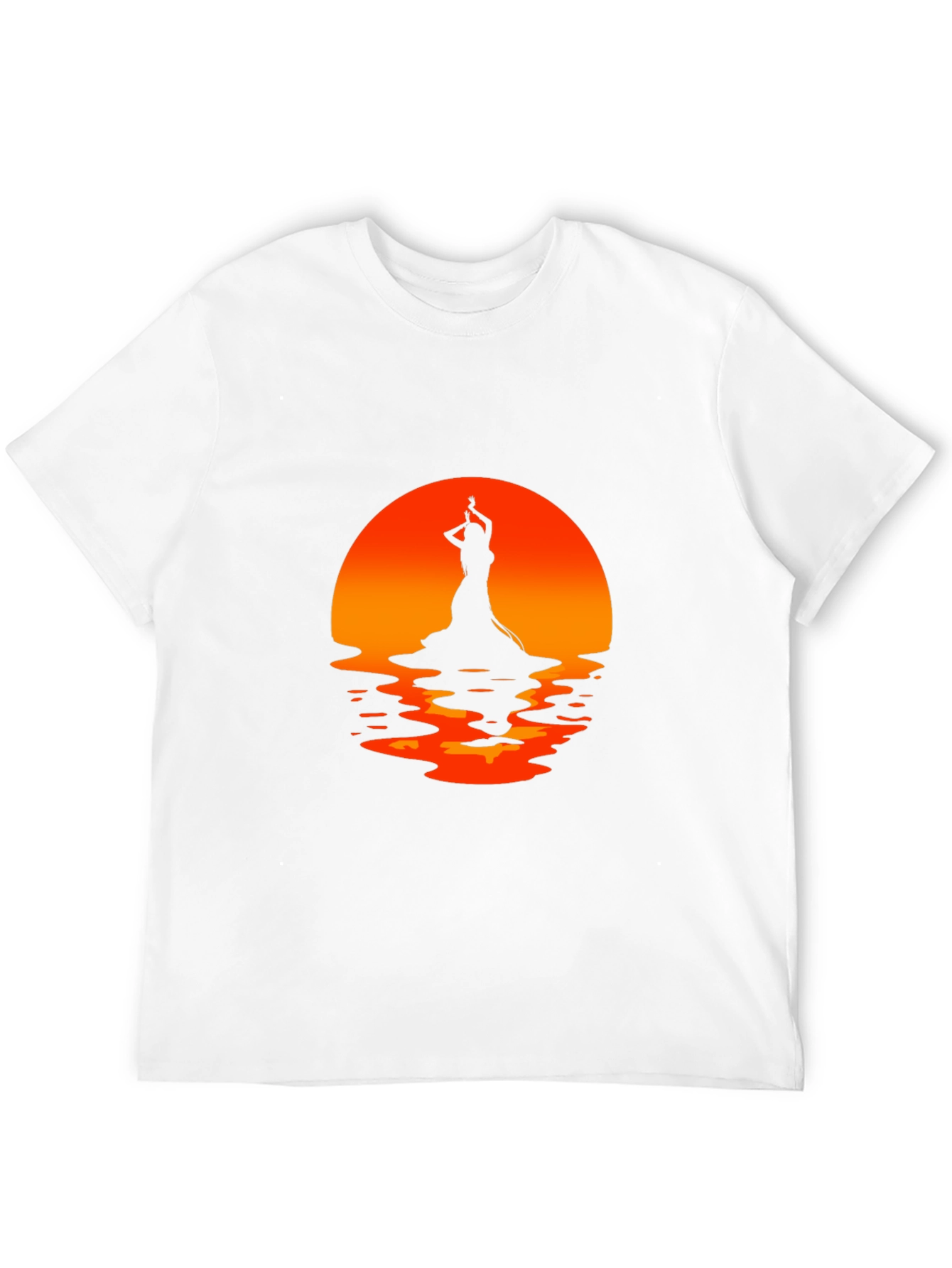 Camiseta Negra con Silueta de Bailarina al Atardecer
