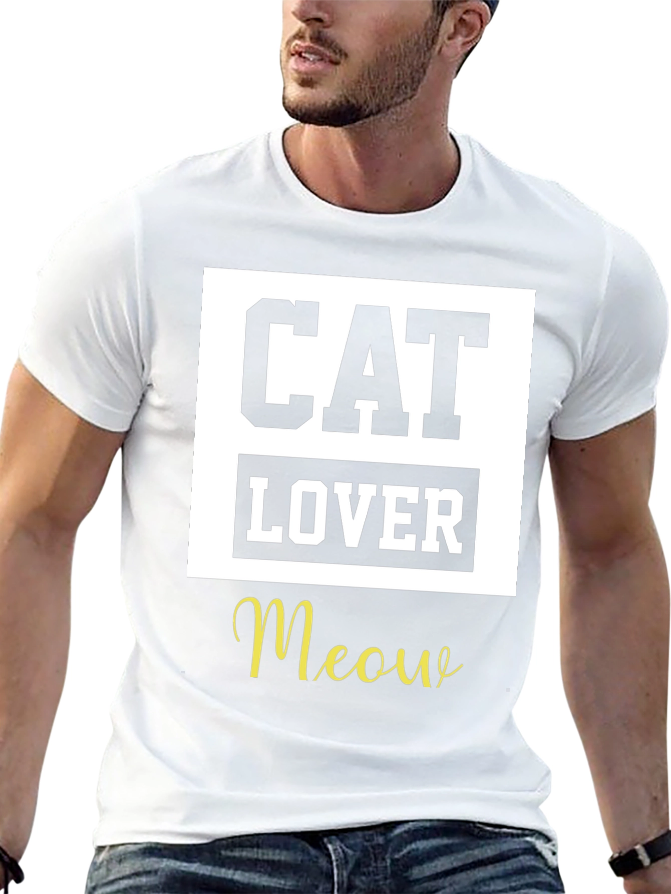 Camiseta Negra Cat Lover Meow