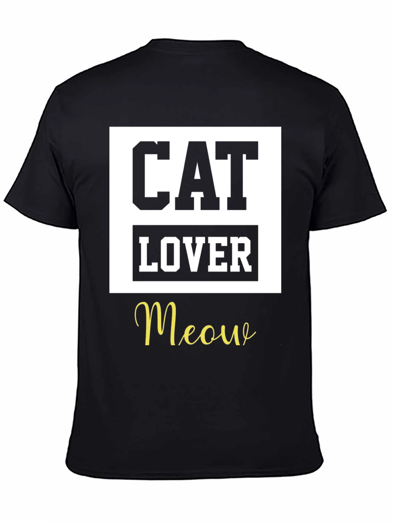 Camiseta Negra Cat Lover Meow