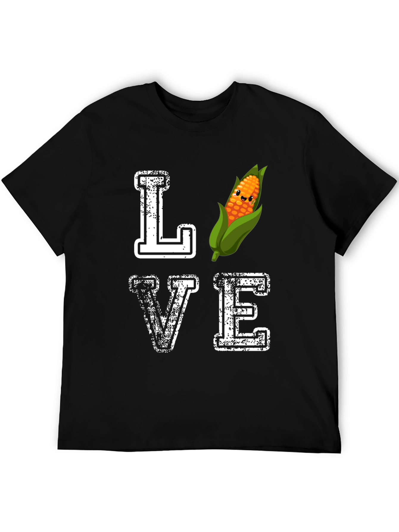 Camiseta Negra Amo el Maíz Divertida