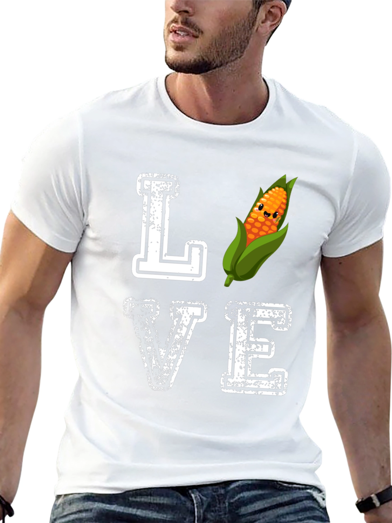 Camiseta Negra Amo el Maíz Divertida