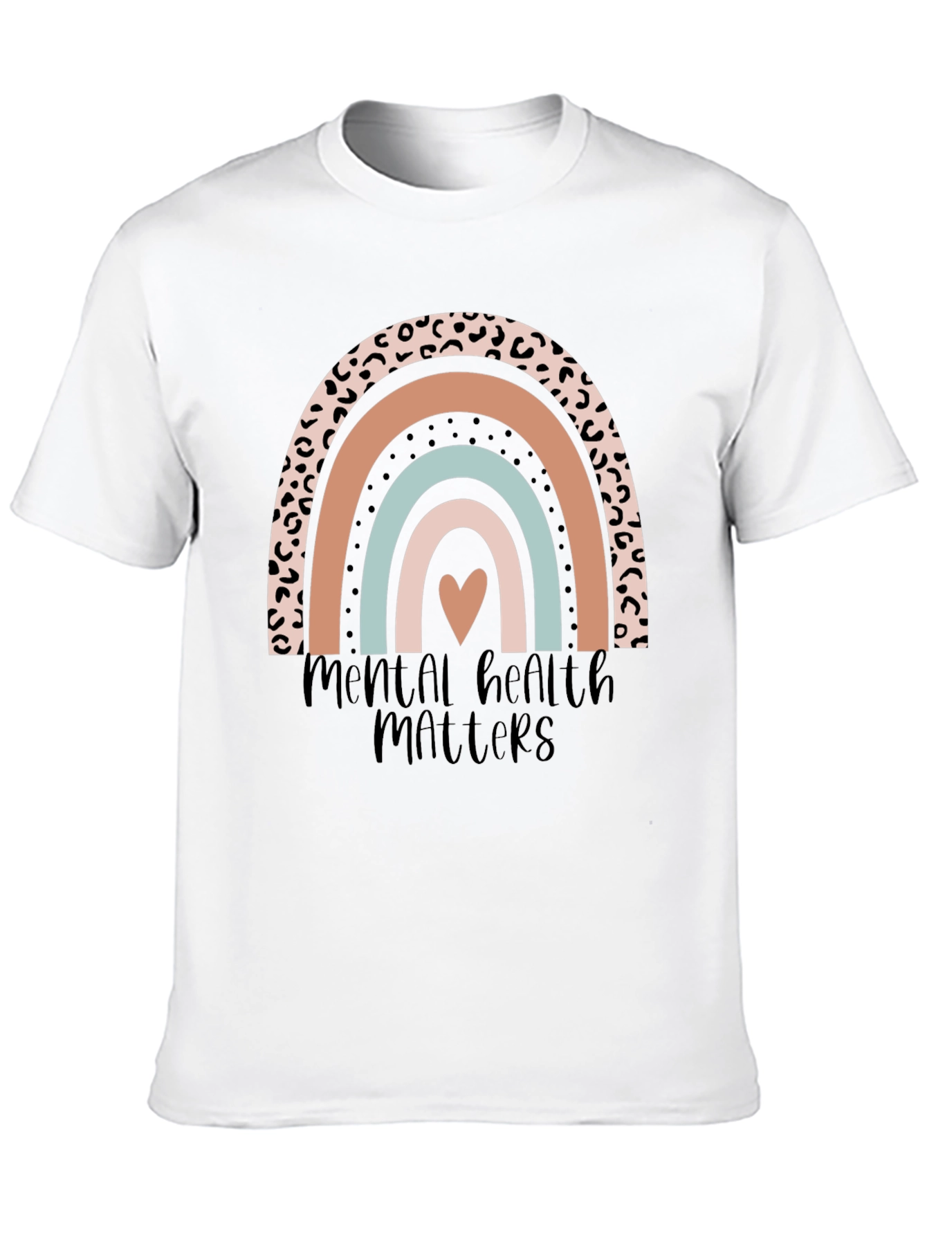 Camiseta Negra con Arcoíris Salud Mental Importa