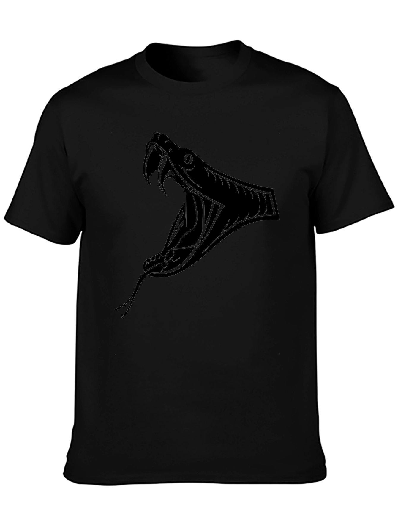 Camiseta Negra con Diseño de Serpiente