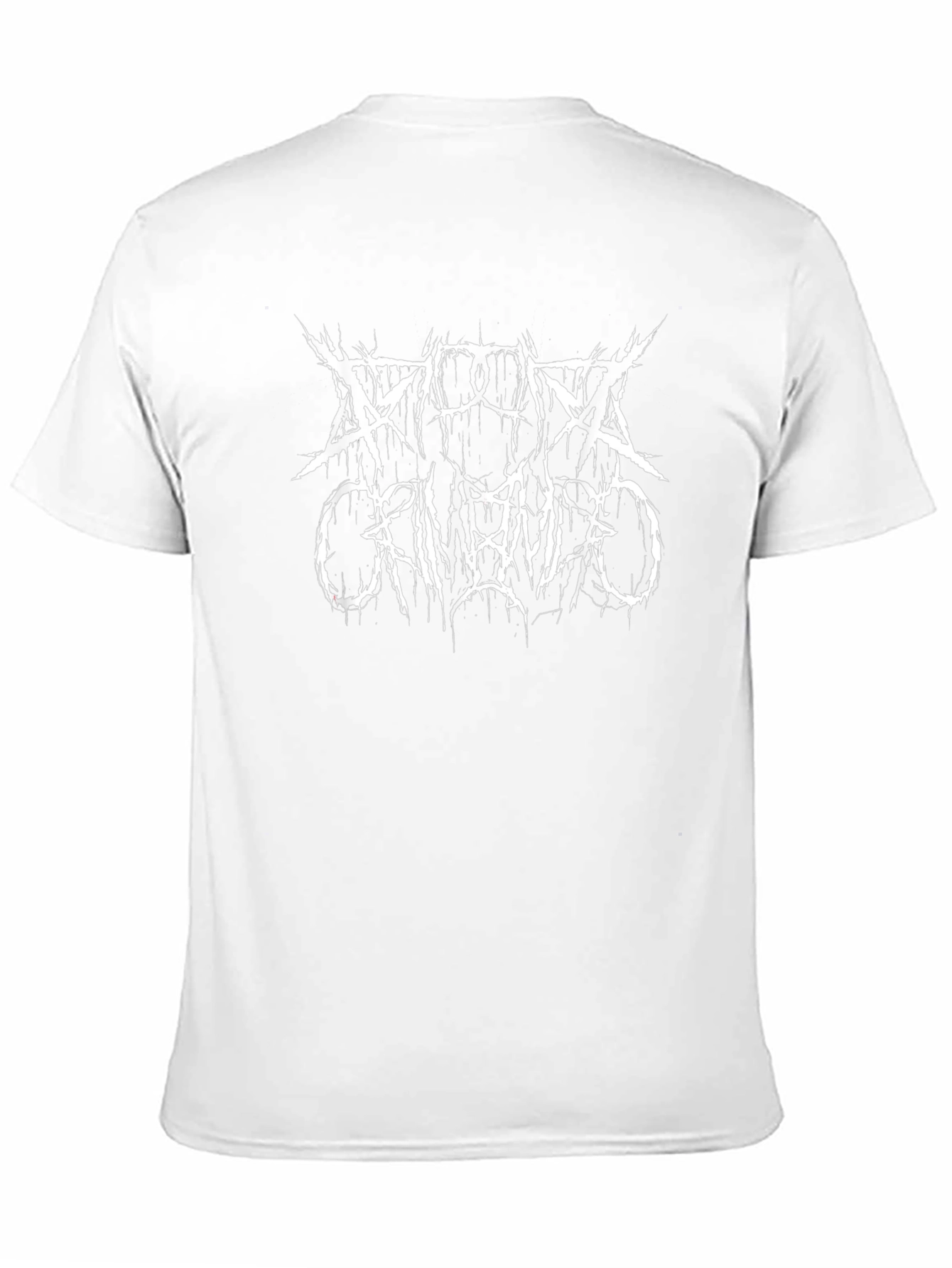 Camiseta Negra con Estampado Metalero Blanco