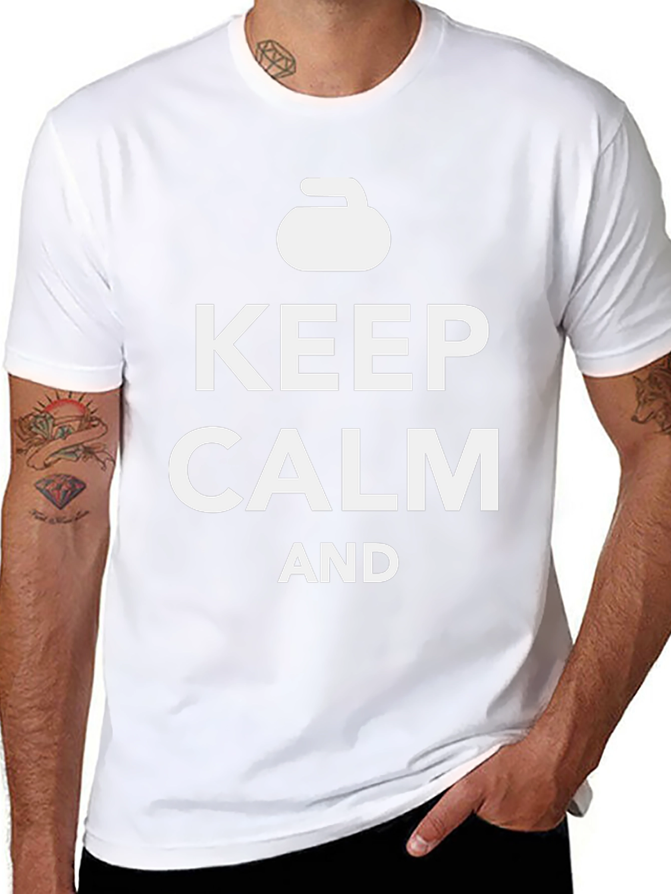 Camiseta Negra: Keep Calm and Curl