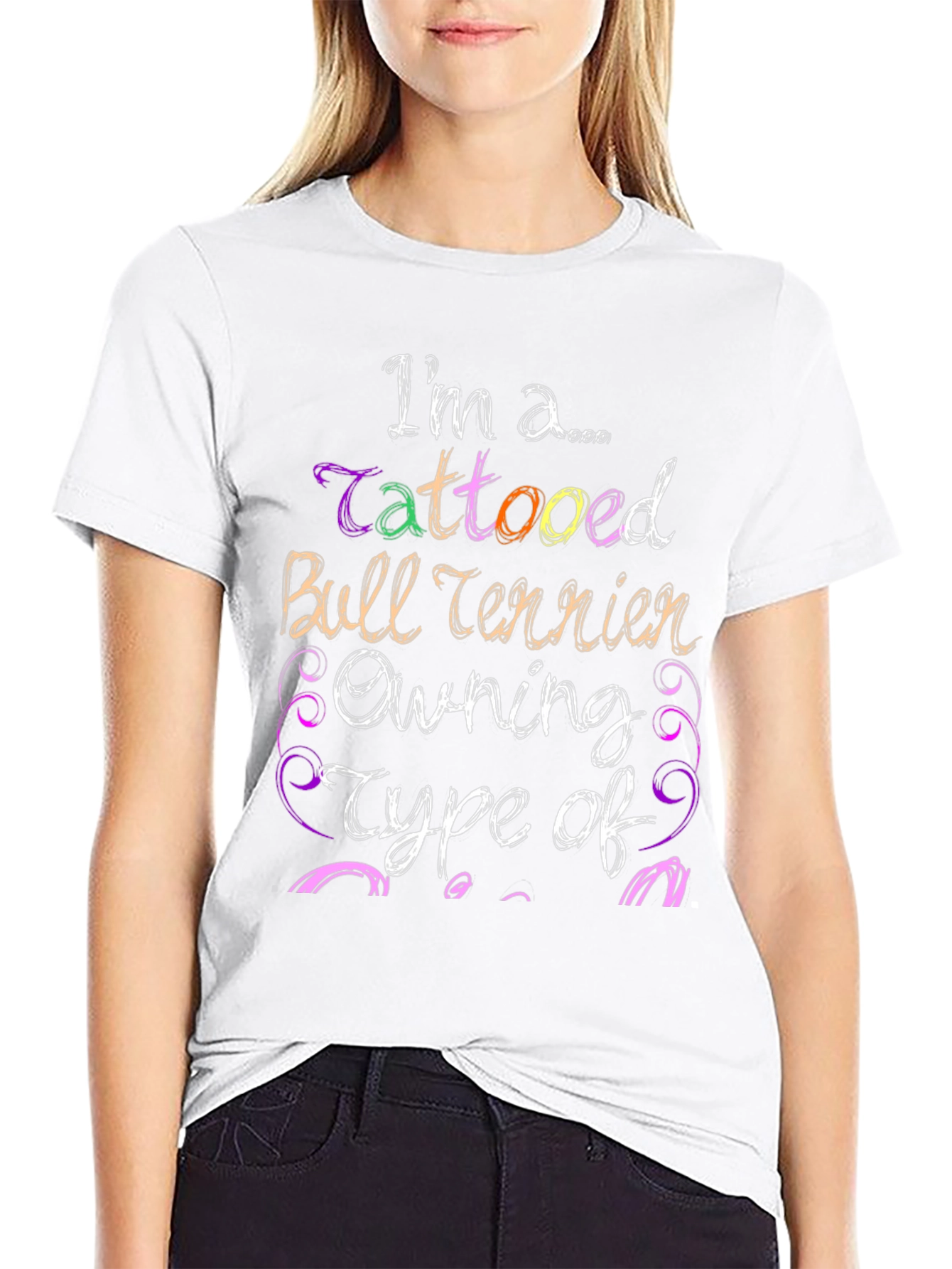 Camiseta Negra Soy un dueño tatuado de Bull Terrier
