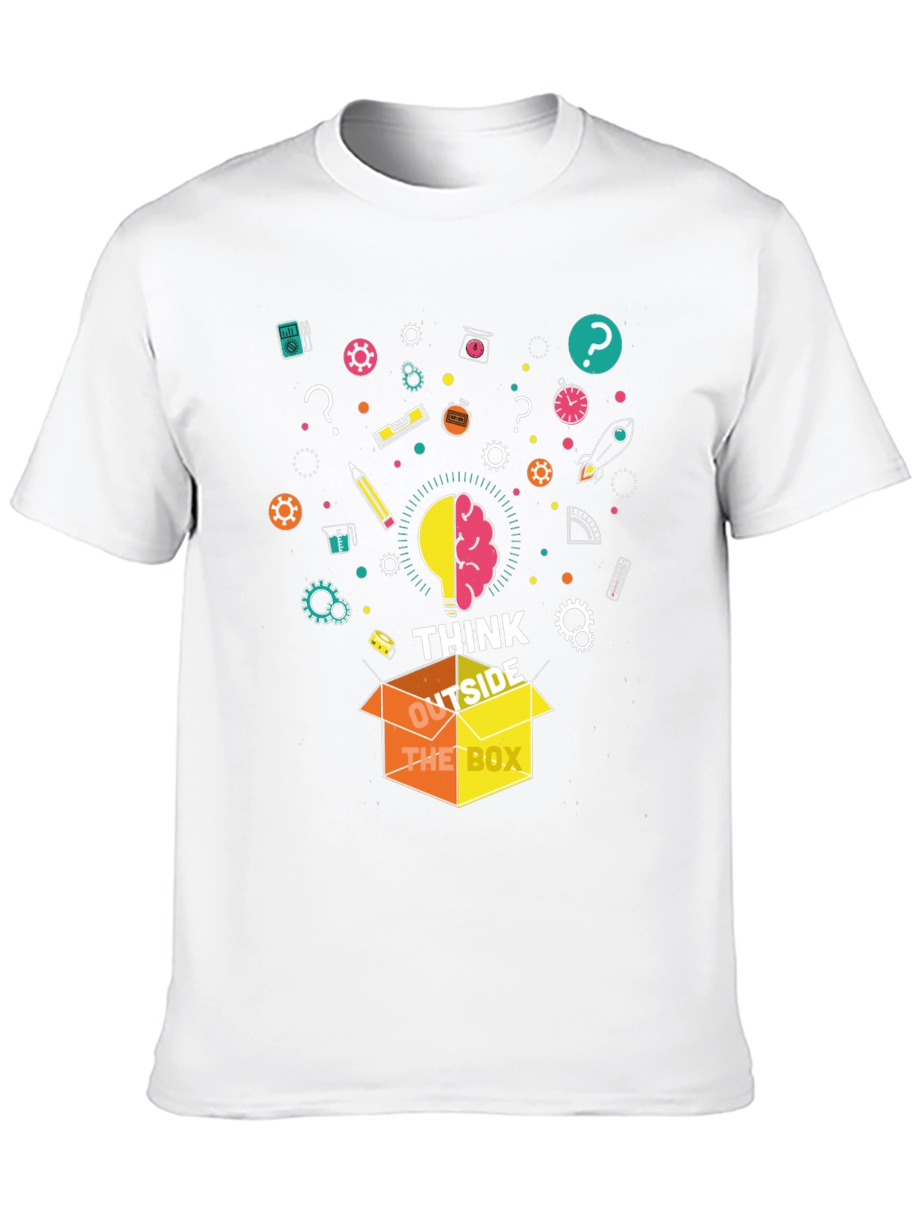 Camiseta Negra Piensa Fuera de la Caja para Hombre