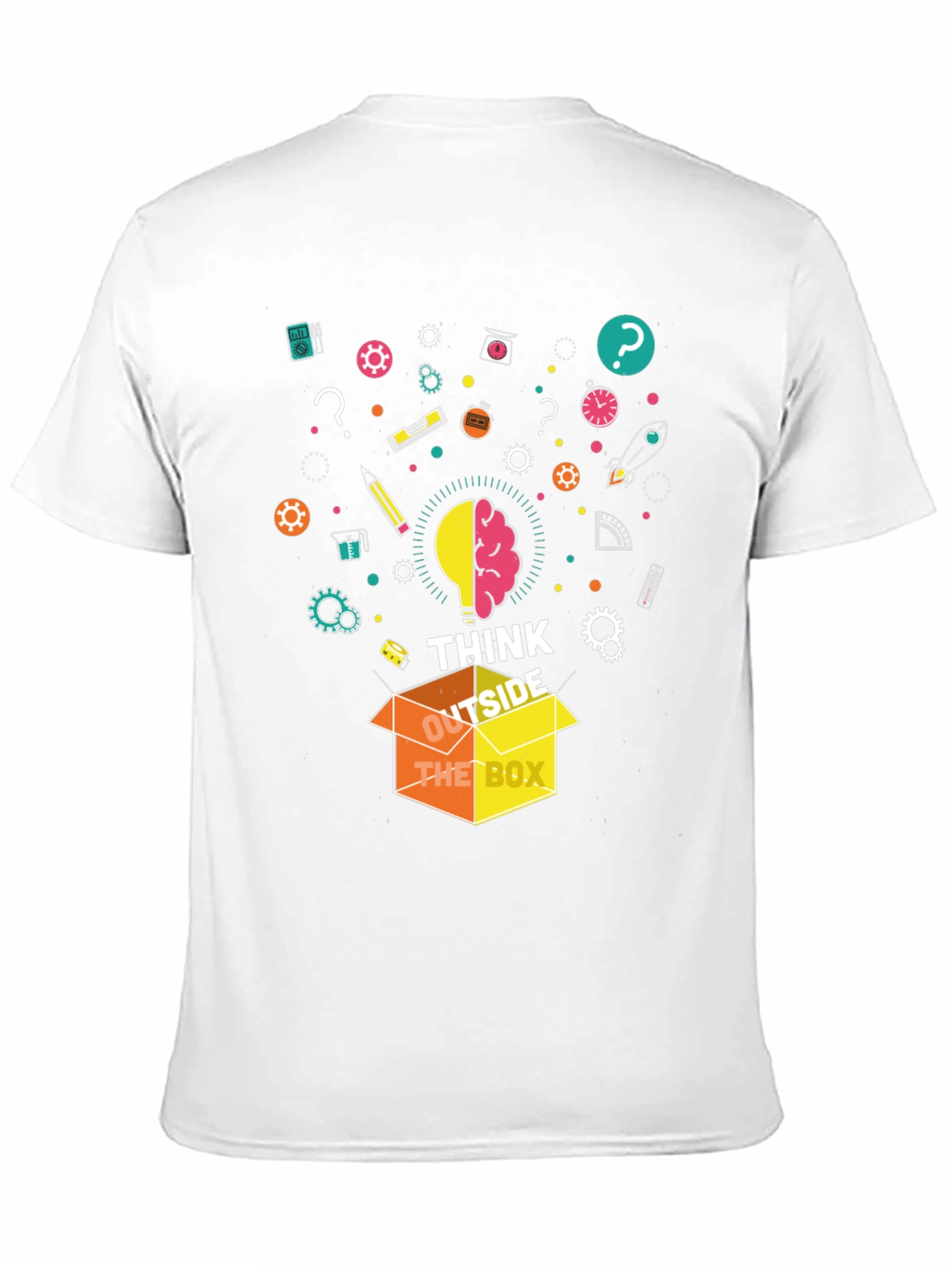 Camiseta Negra Piensa Fuera de la Caja para Hombre