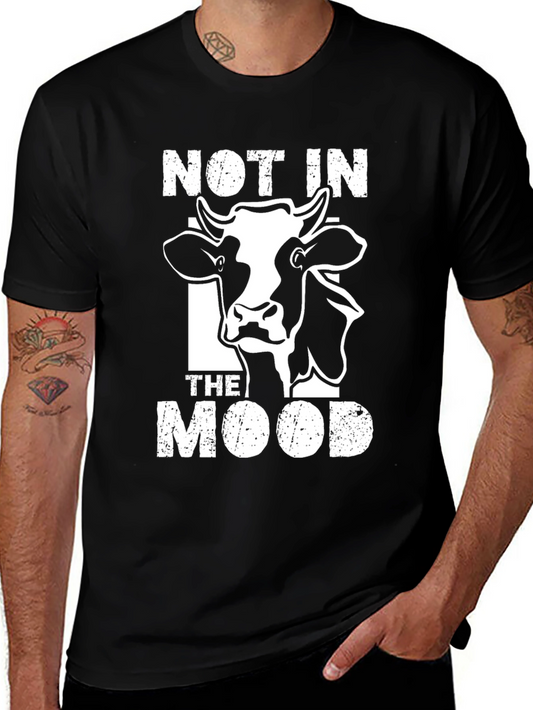 Camiseta Negra: No Estoy de Humor - Diseño de Vaca
