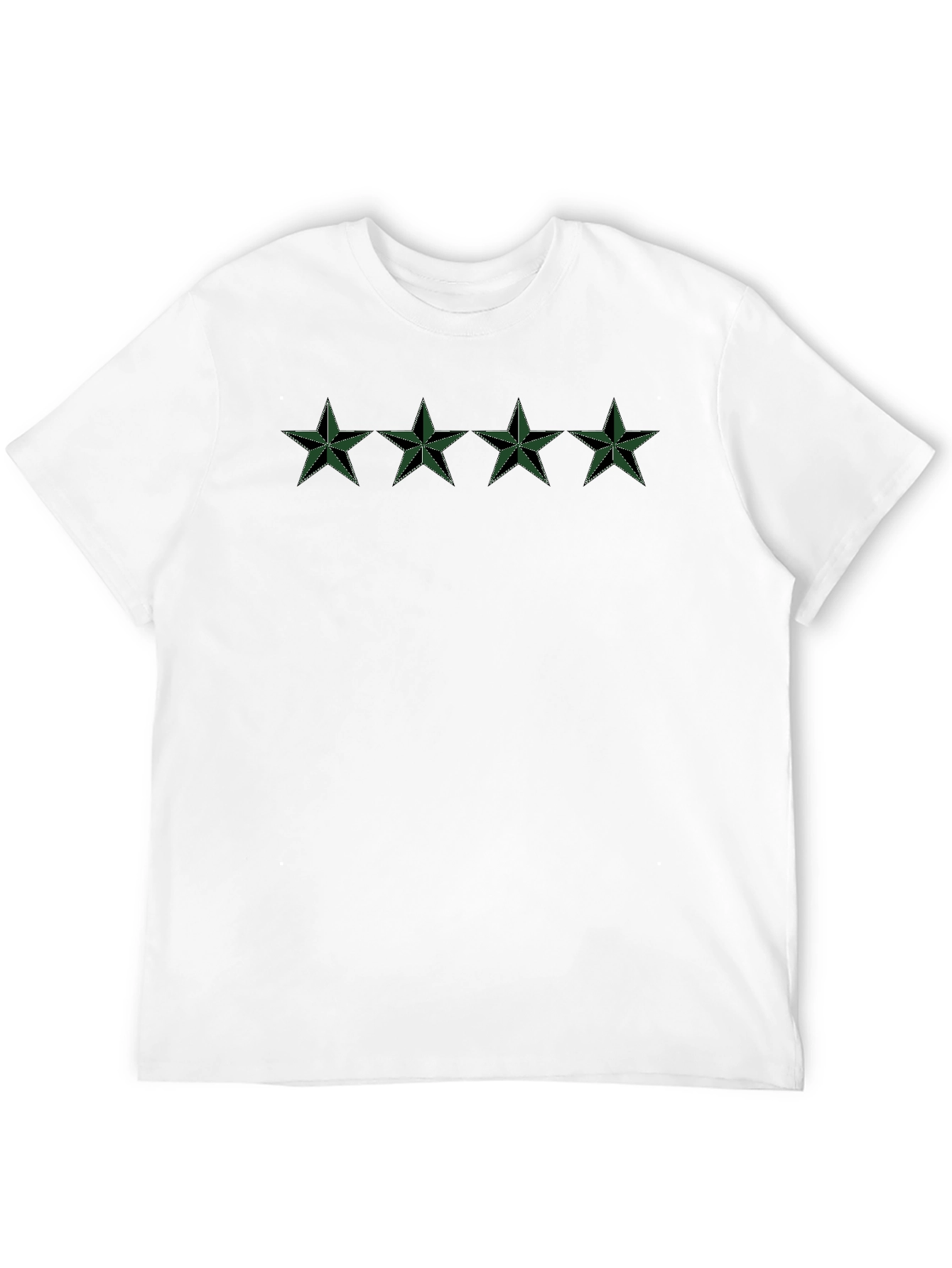 Camiseta Negra con Estrellas Verdes Militares