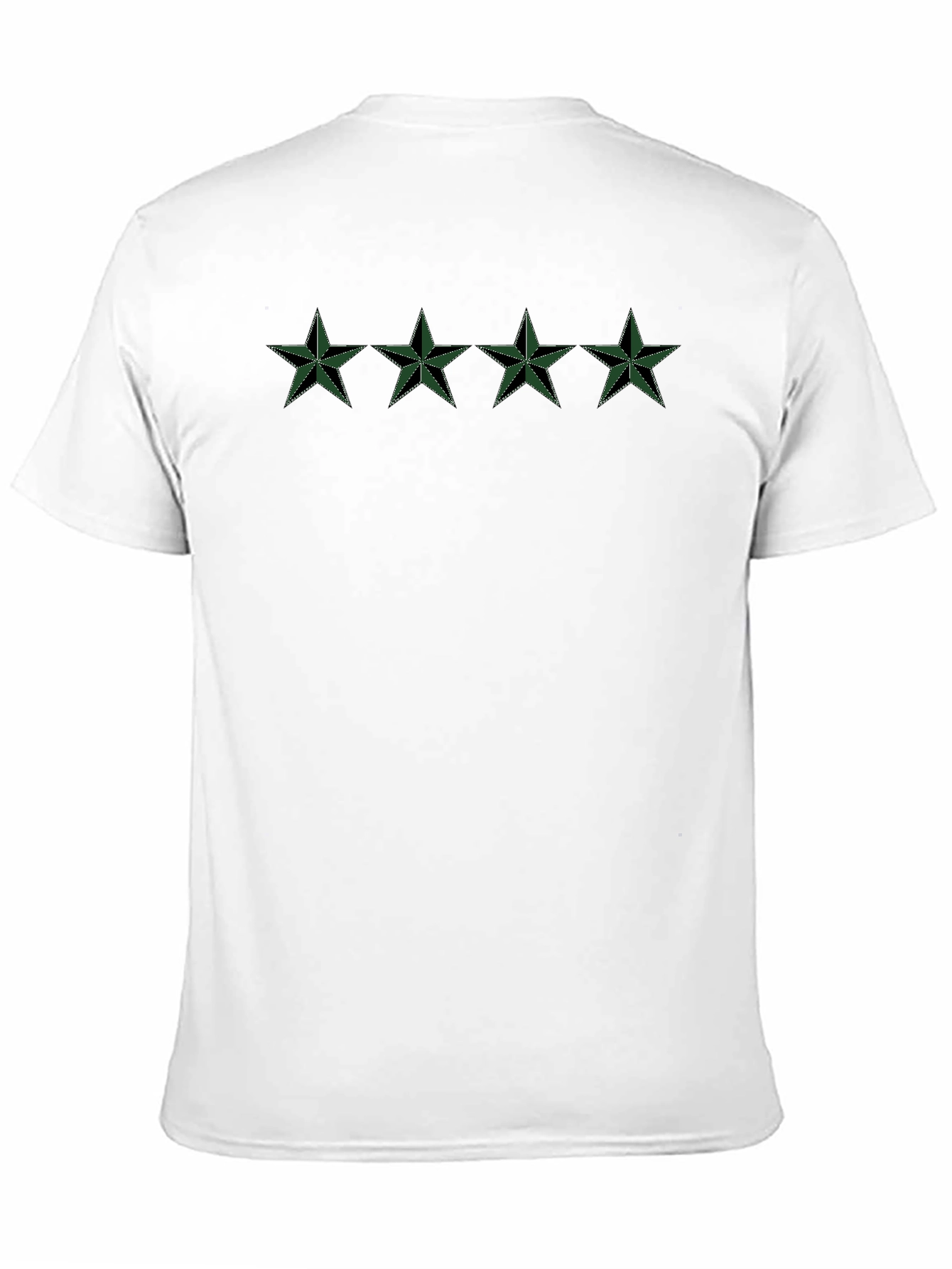 Camiseta Negra con Estrellas Verdes Militares
