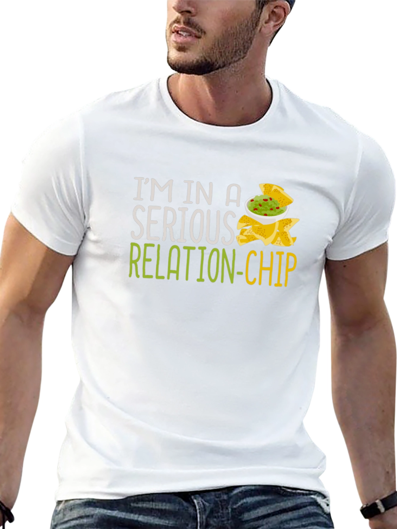 Camiseta Negra Humor Relación-Chip Unisex