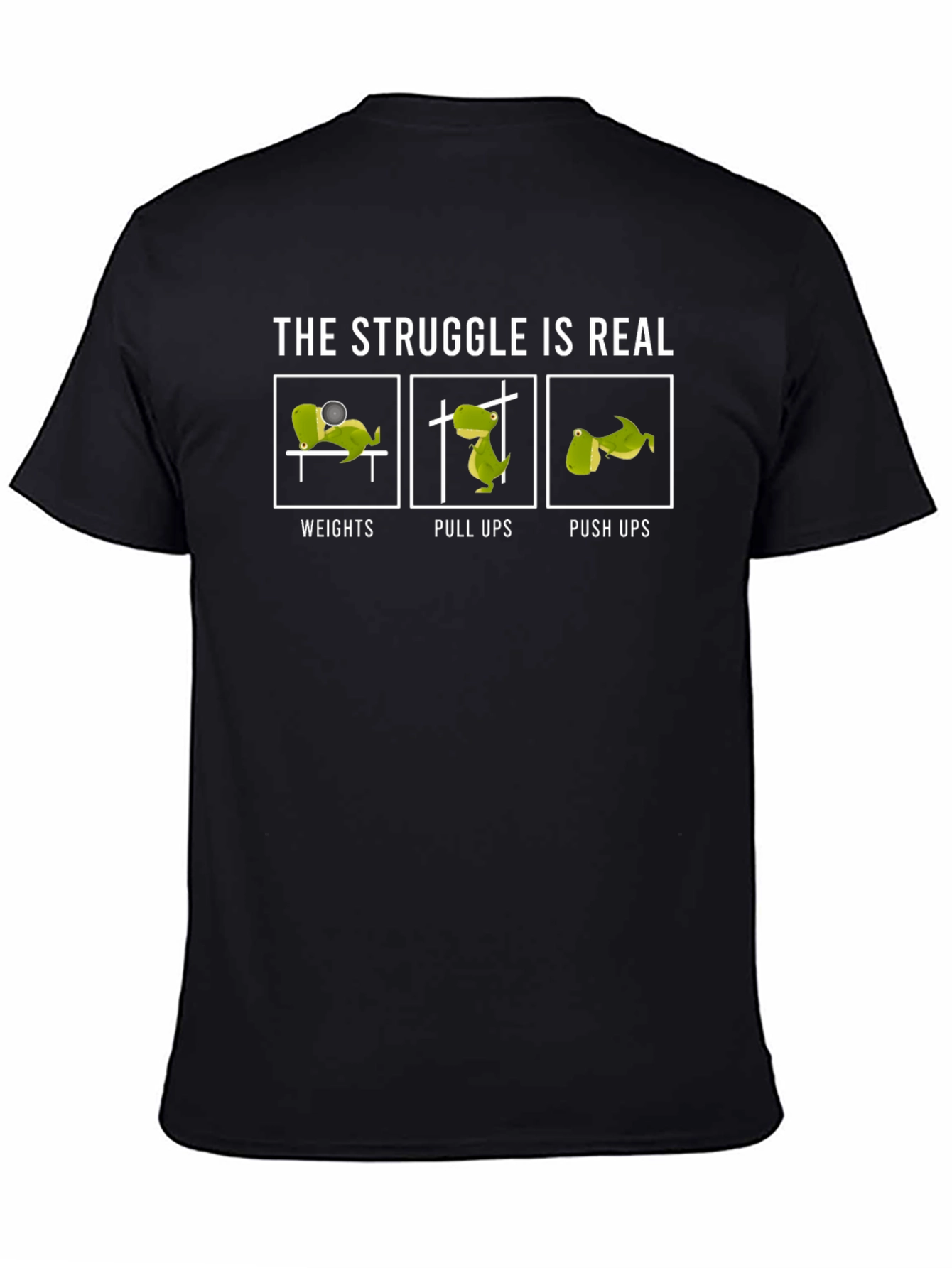 Camiseta Hombre: La Lucha es Real - Dinosaurio Gym