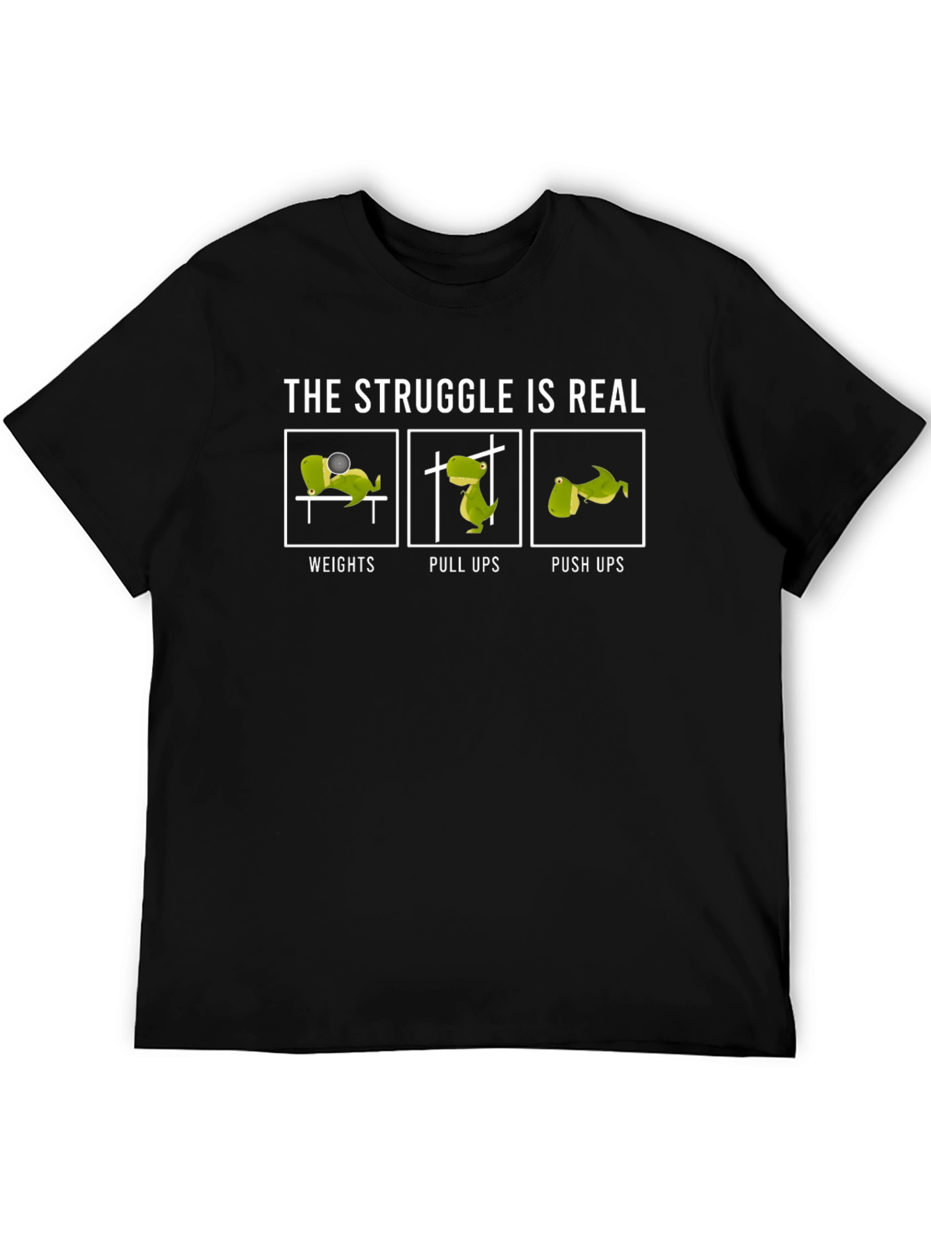 Camiseta Hombre: La Lucha es Real - Dinosaurio Gym