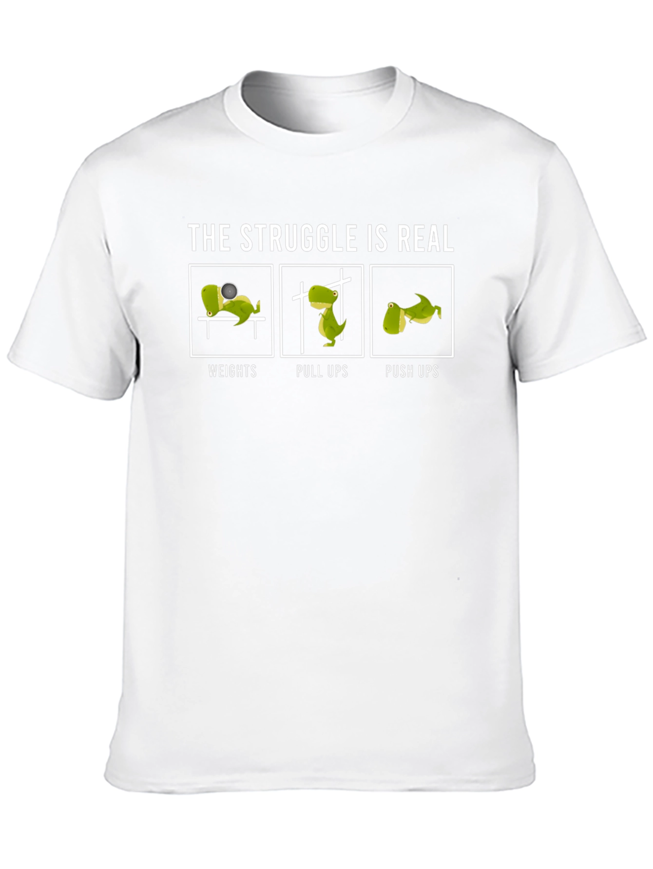 Camiseta Hombre: La Lucha es Real - Dinosaurio Gym