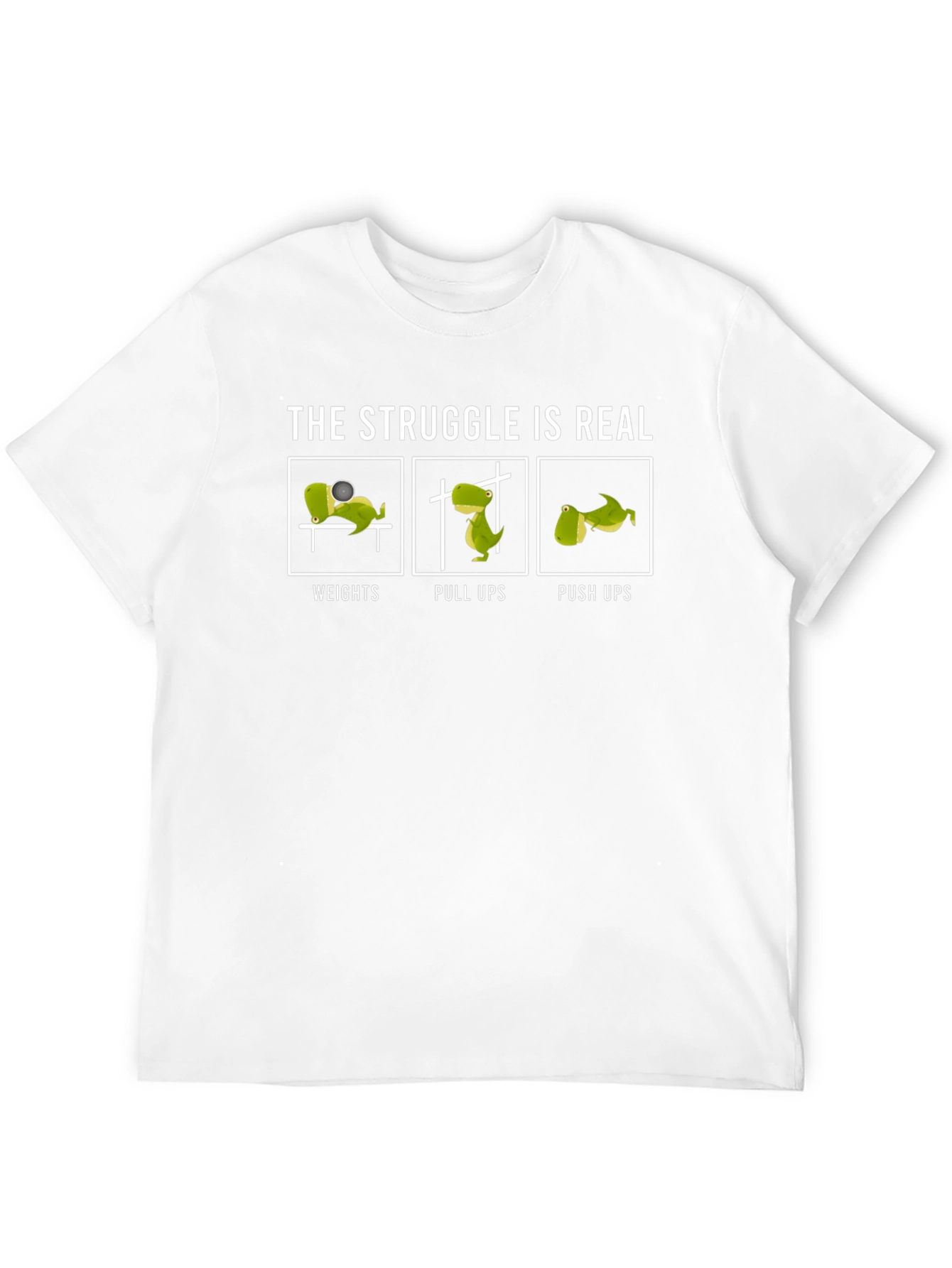 Camiseta Hombre: La Lucha es Real - Dinosaurio Gym