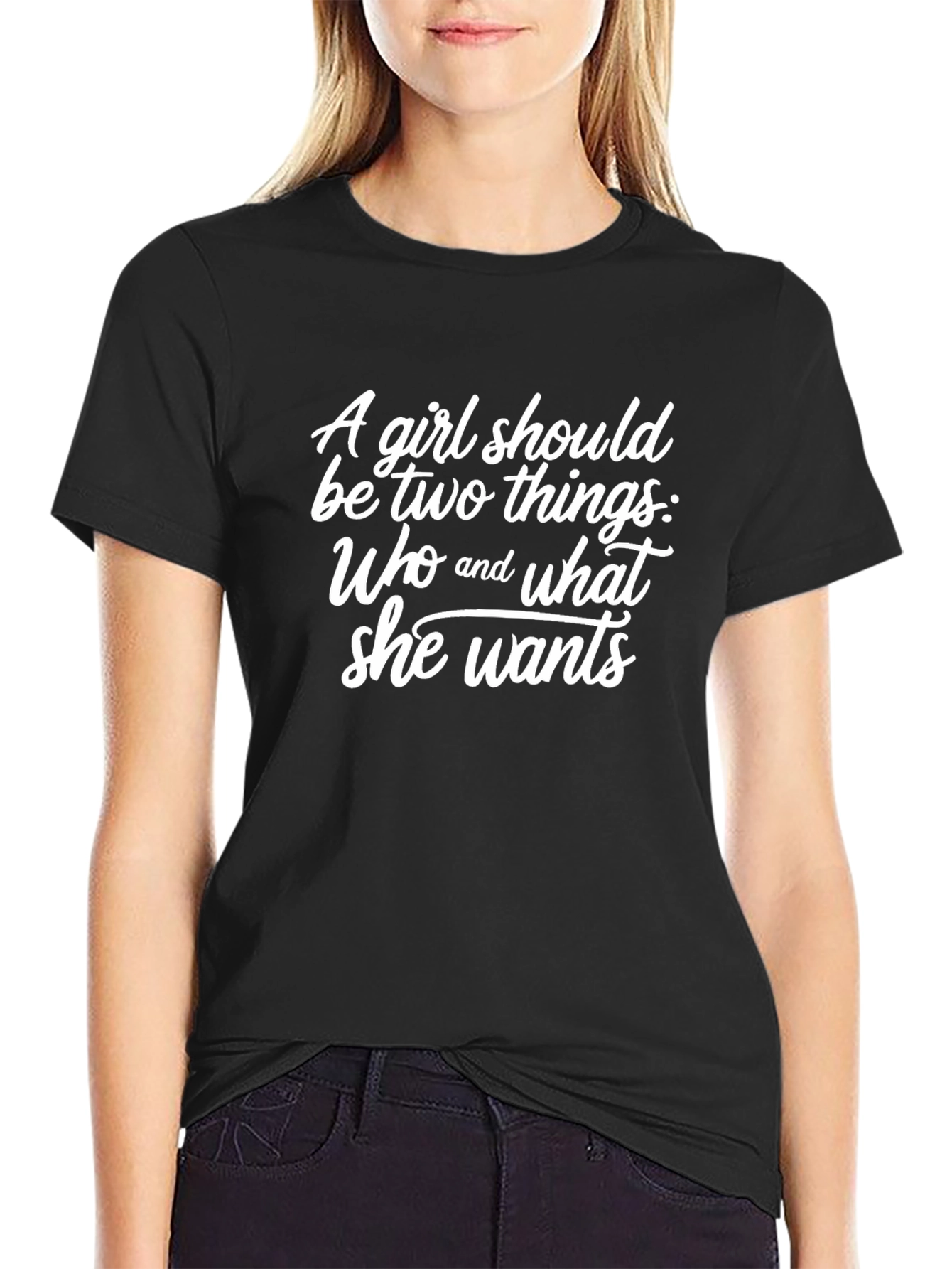Camiseta Negra con Mensaje Inspirador para Mujer