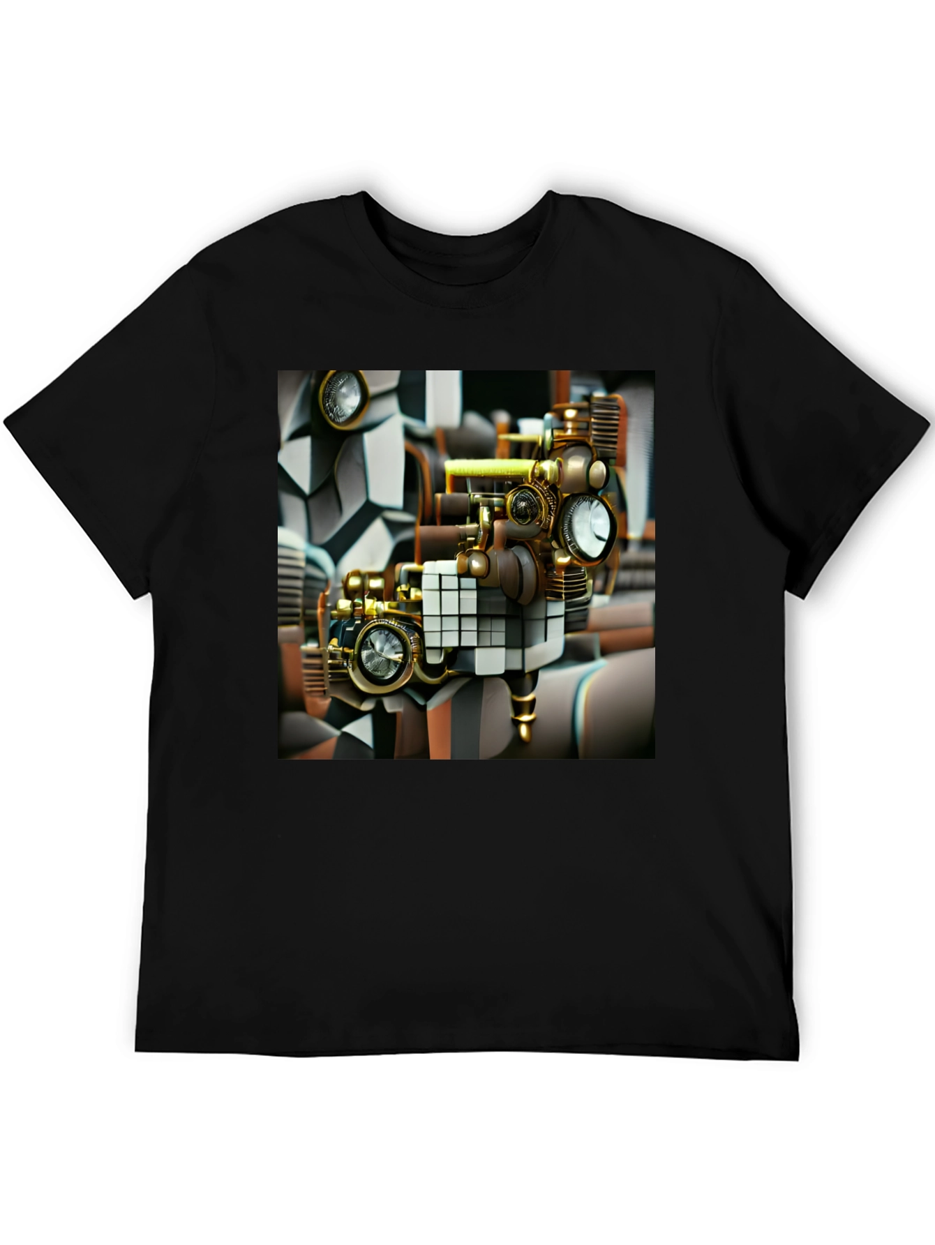Camiseta Negra con Diseño Steampunk Exclusivo