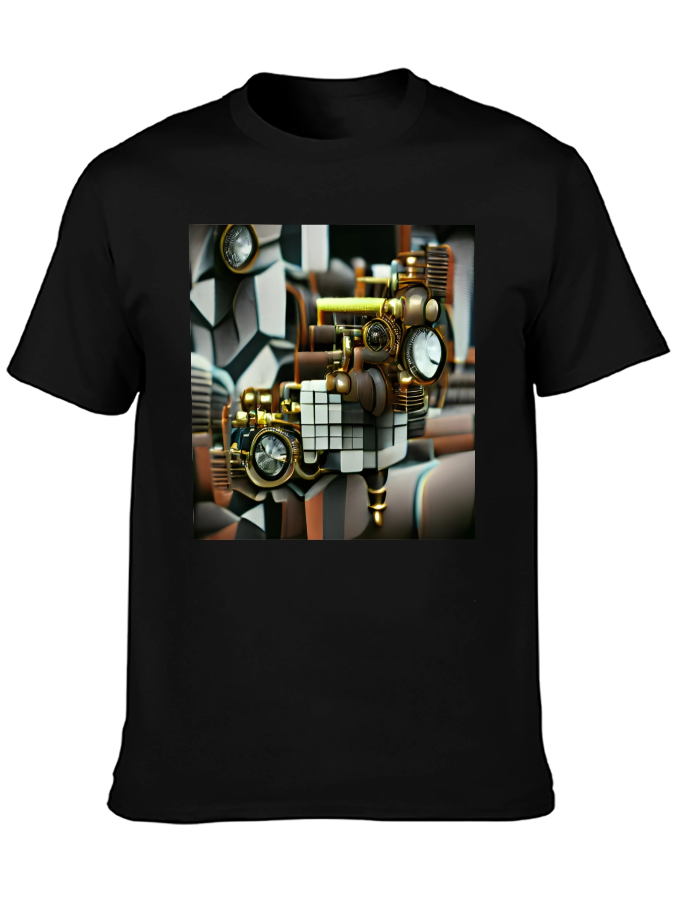Camiseta Negra con Diseño Steampunk Exclusivo