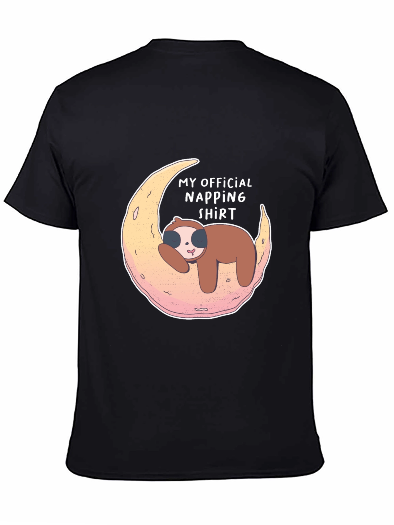 Camiseta Negra My Official Napping Shirt con Perezoso