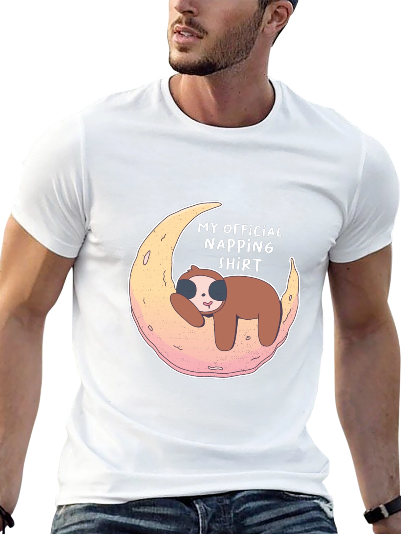Camiseta Negra My Official Napping Shirt con Perezoso