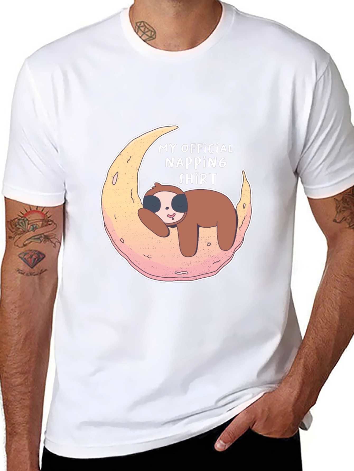 Camiseta Negra My Official Napping Shirt con Perezoso