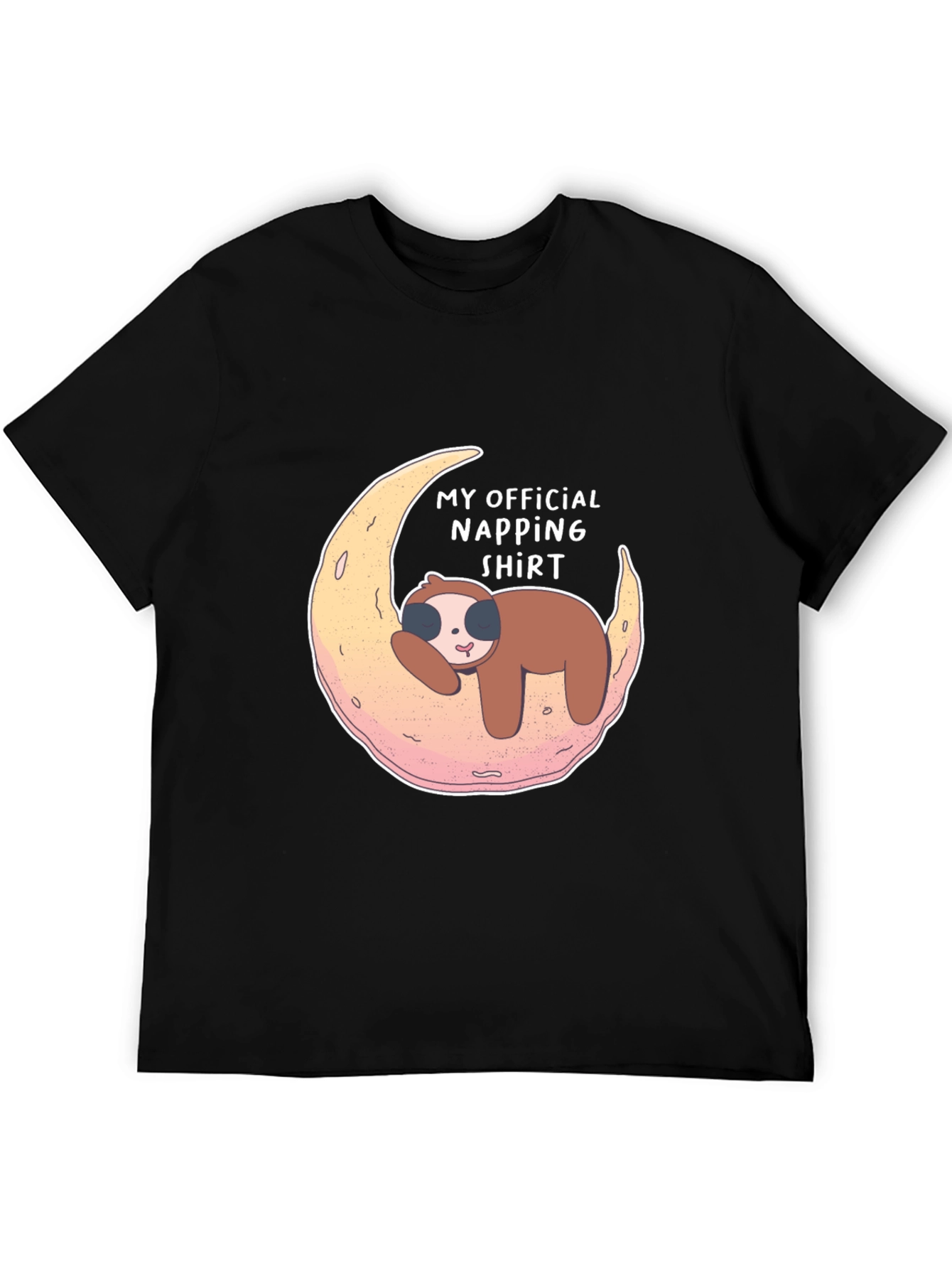 Camiseta Negra My Official Napping Shirt con Perezoso