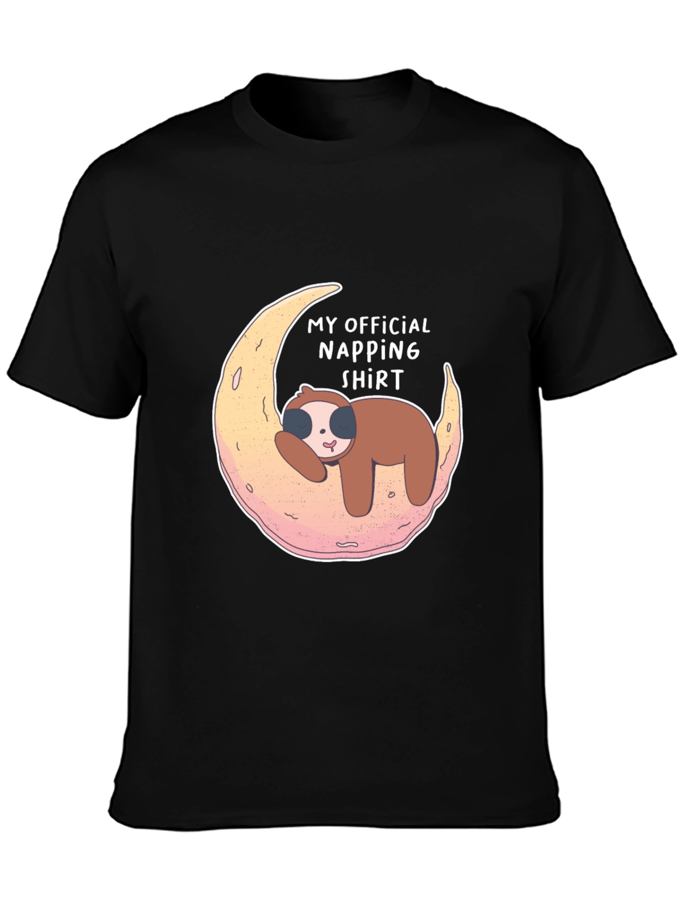 Camiseta Negra My Official Napping Shirt con Perezoso