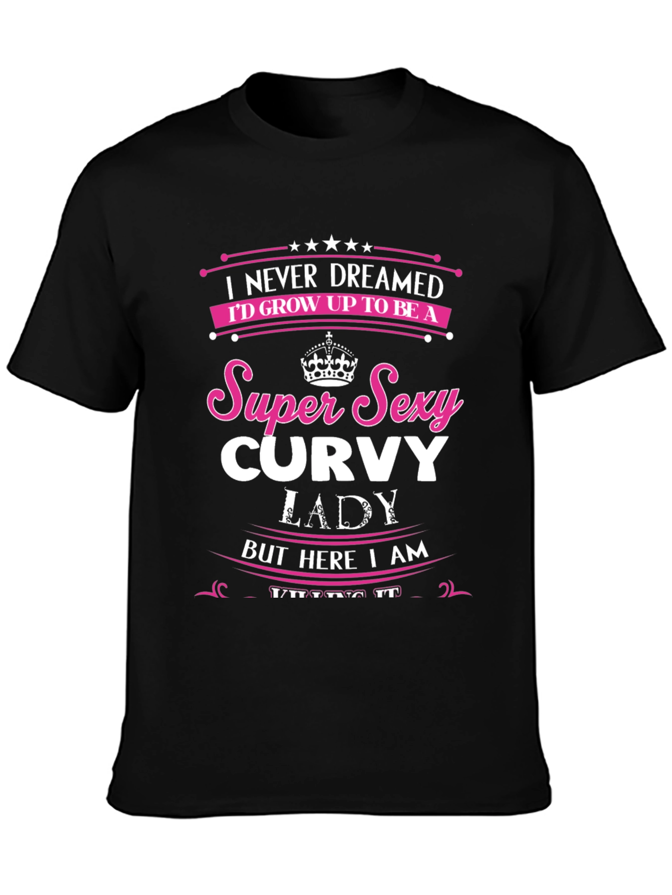 Camiseta Negra con Diseño Curvy Lady