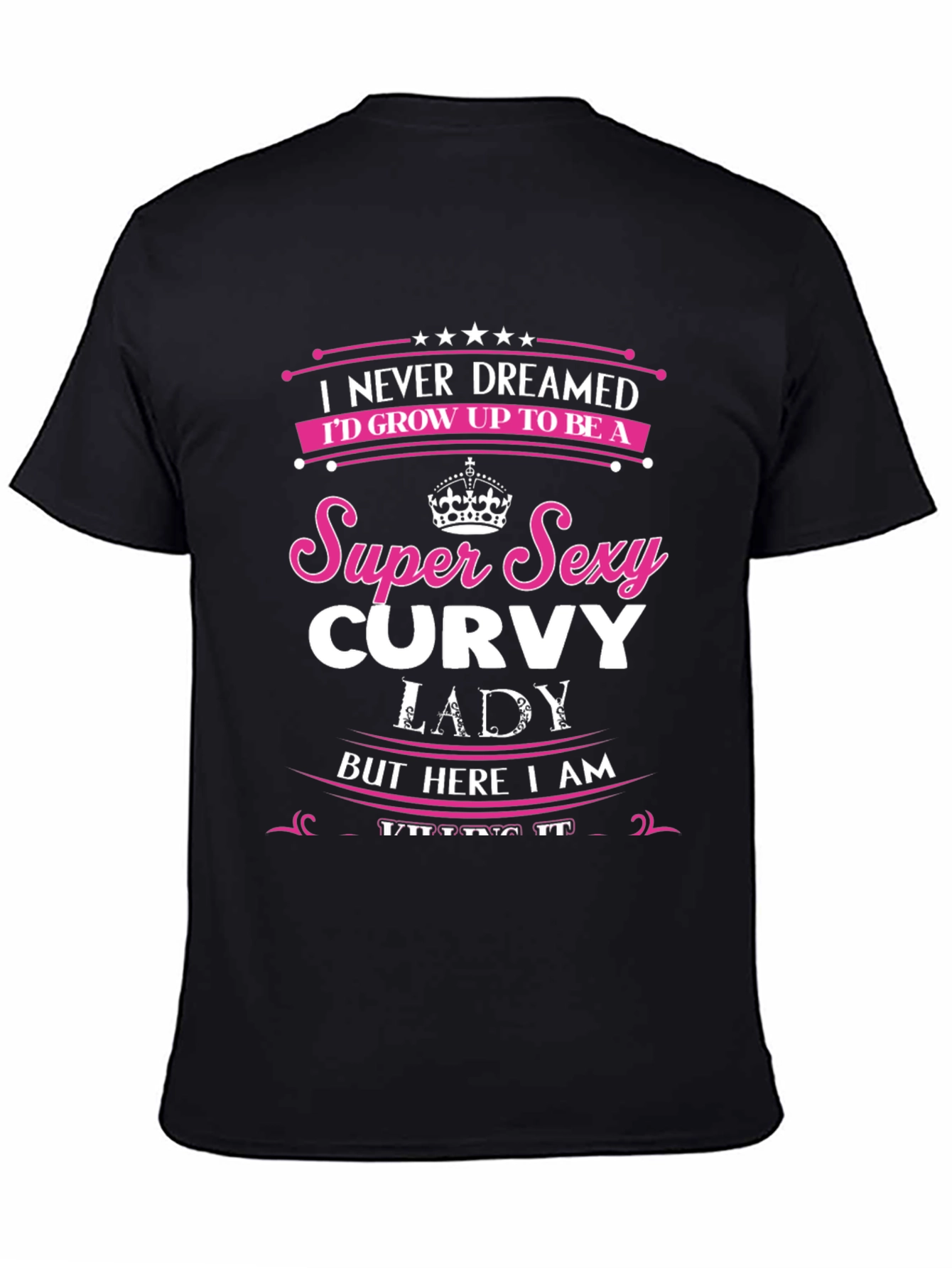 Camiseta Negra con Diseño Curvy Lady