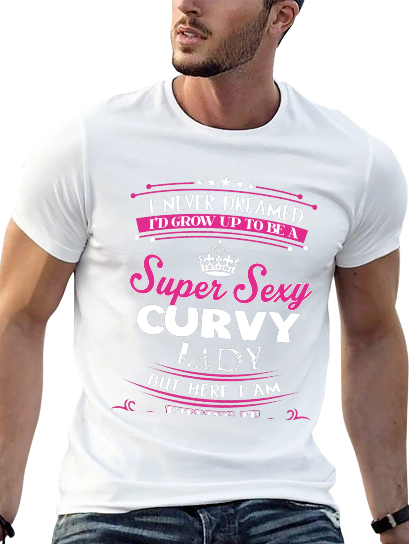 Camiseta Negra con Diseño Curvy Lady