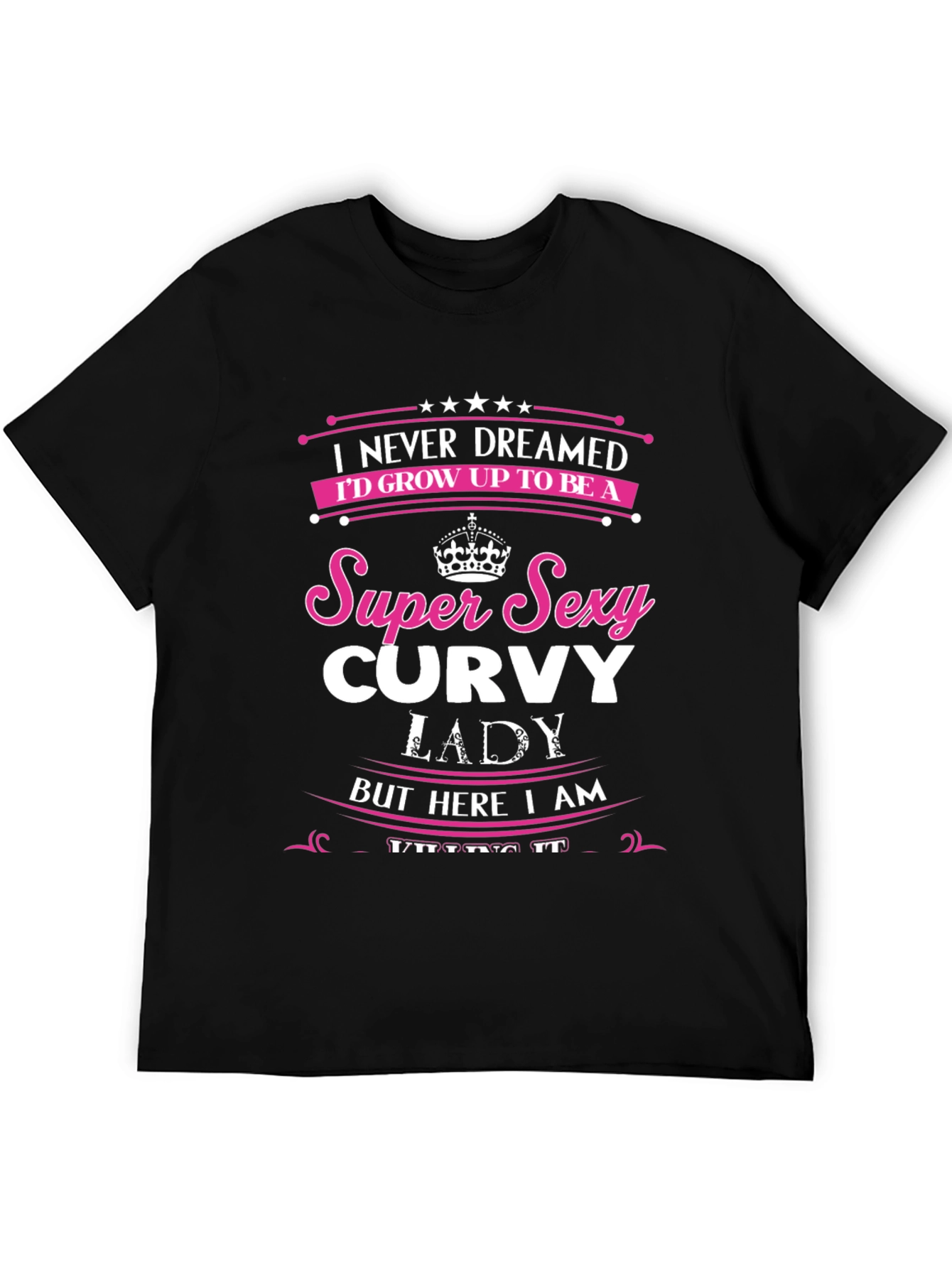 Camiseta Negra con Diseño Curvy Lady