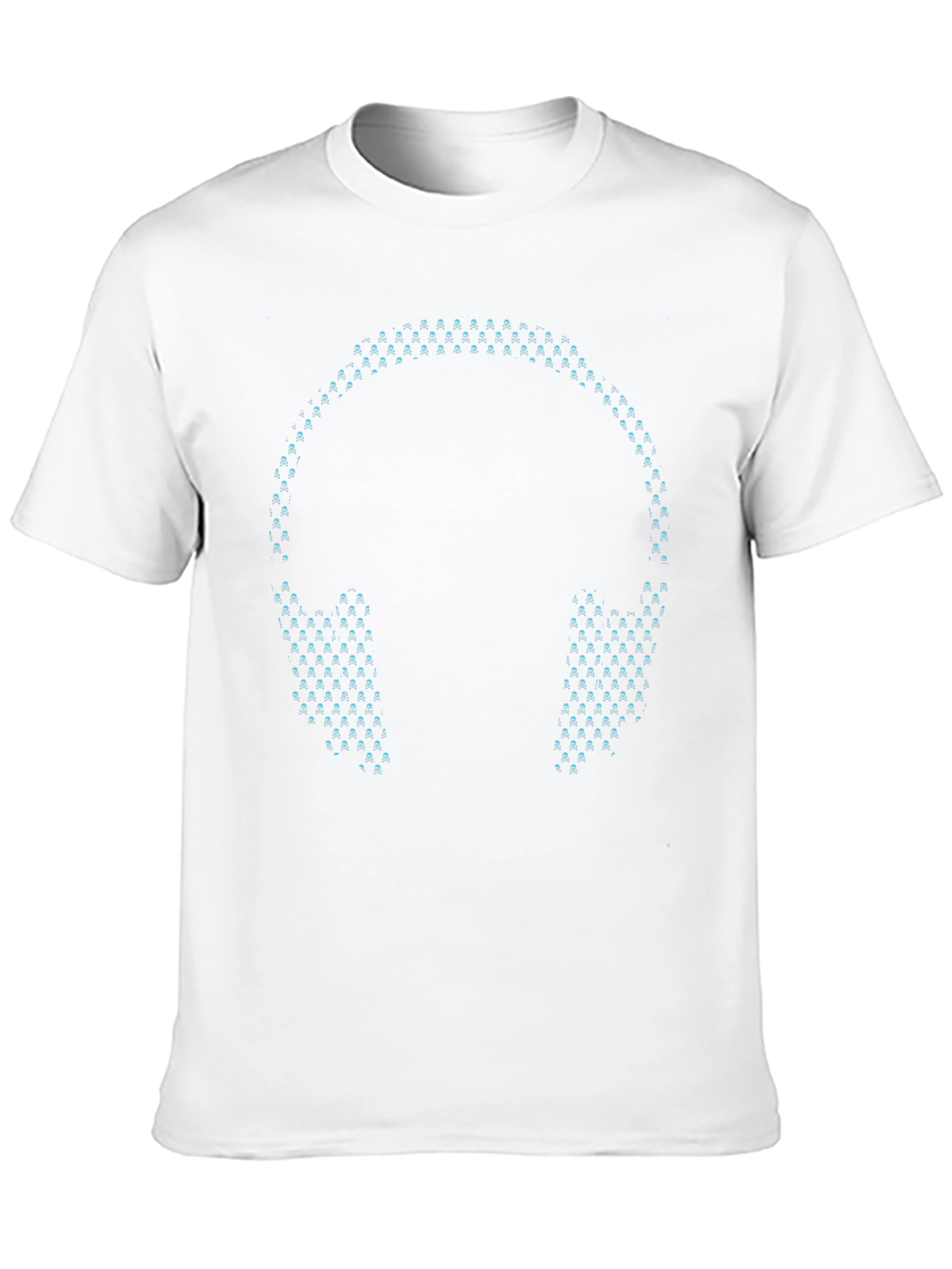 Camiseta Negra con Diseño de Auriculares Luminosos
