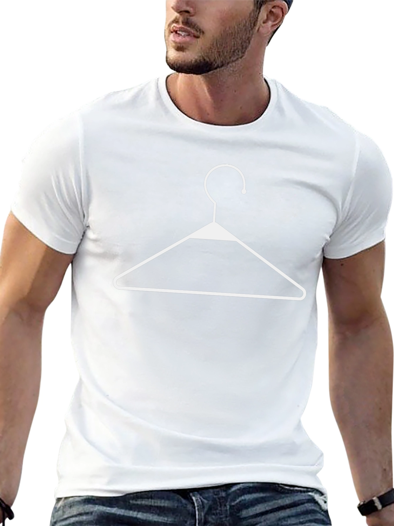 Camiseta Negra con Percha Blanca