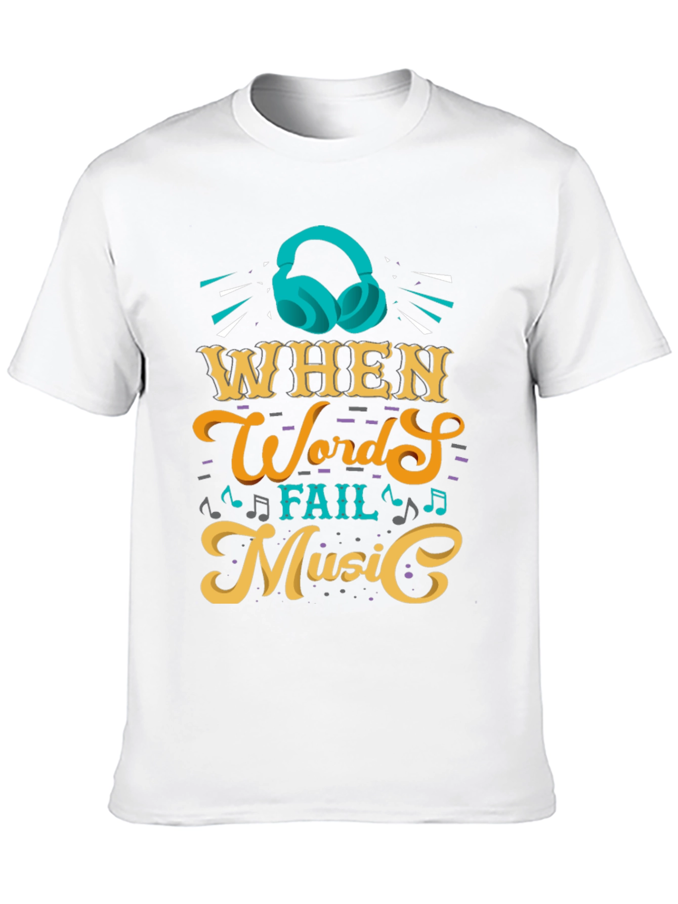 Camiseta Negra con Diseño de Música