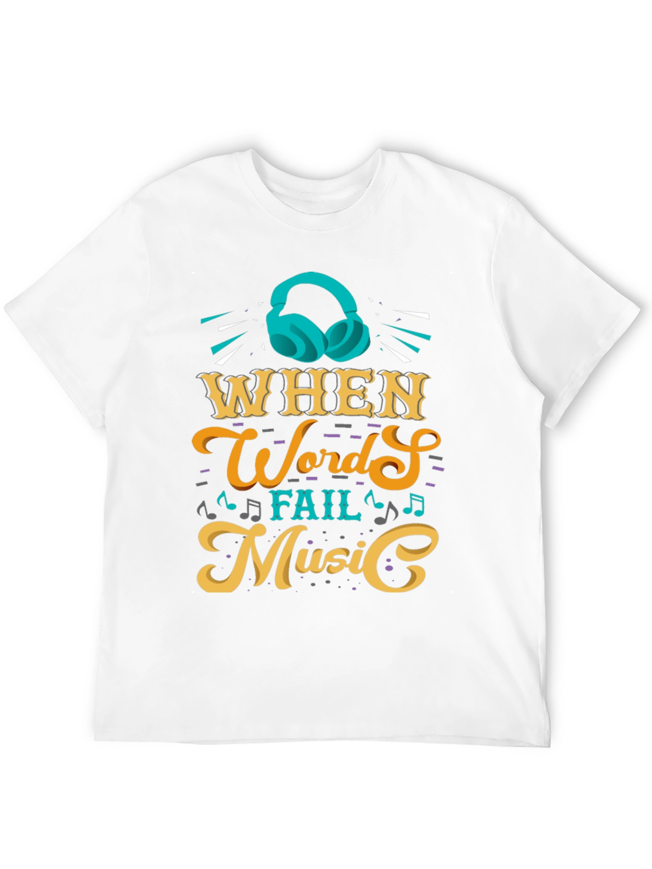 Camiseta Negra con Diseño de Música