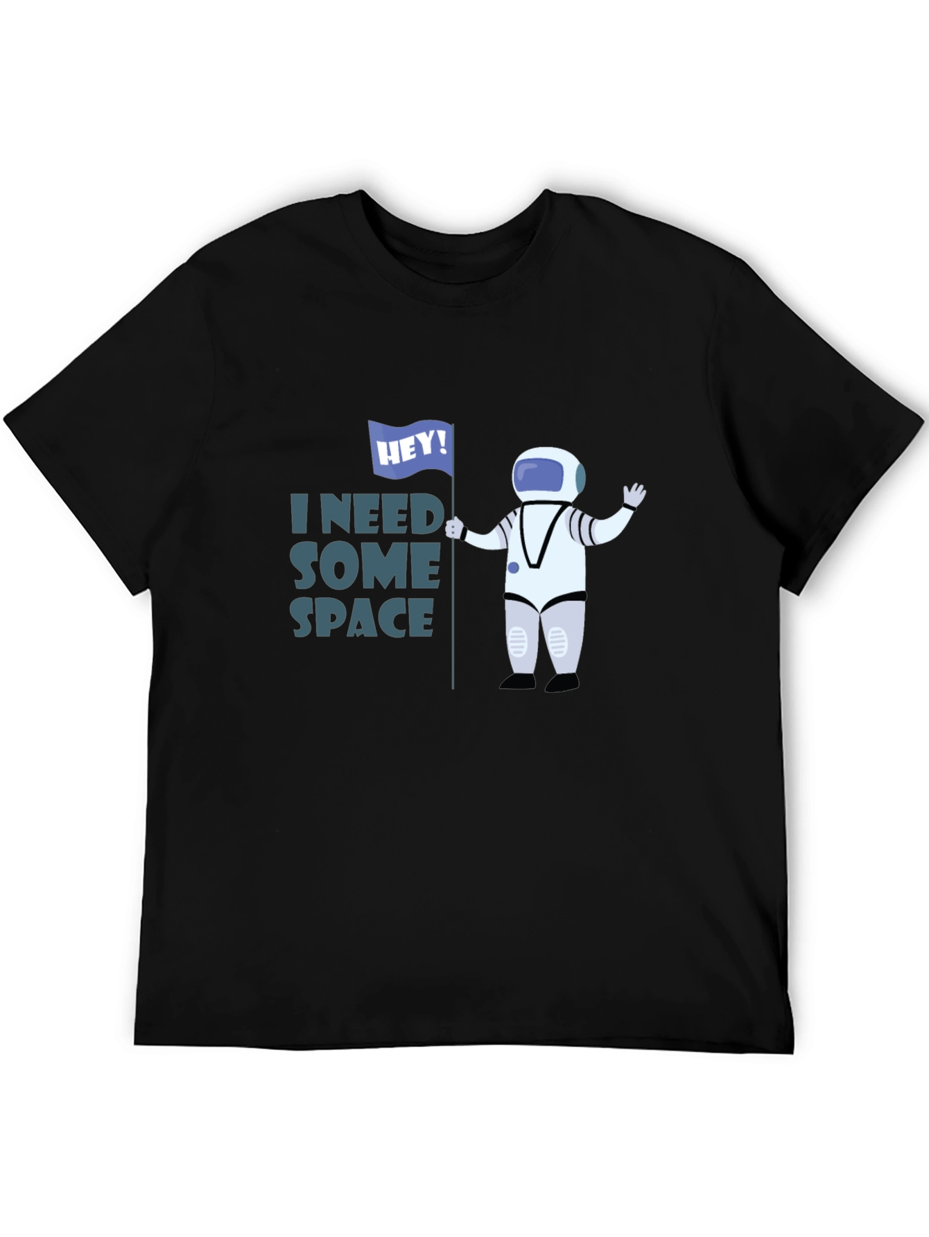 Camiseta Negra Necesito Espacio Astronauta Divertido